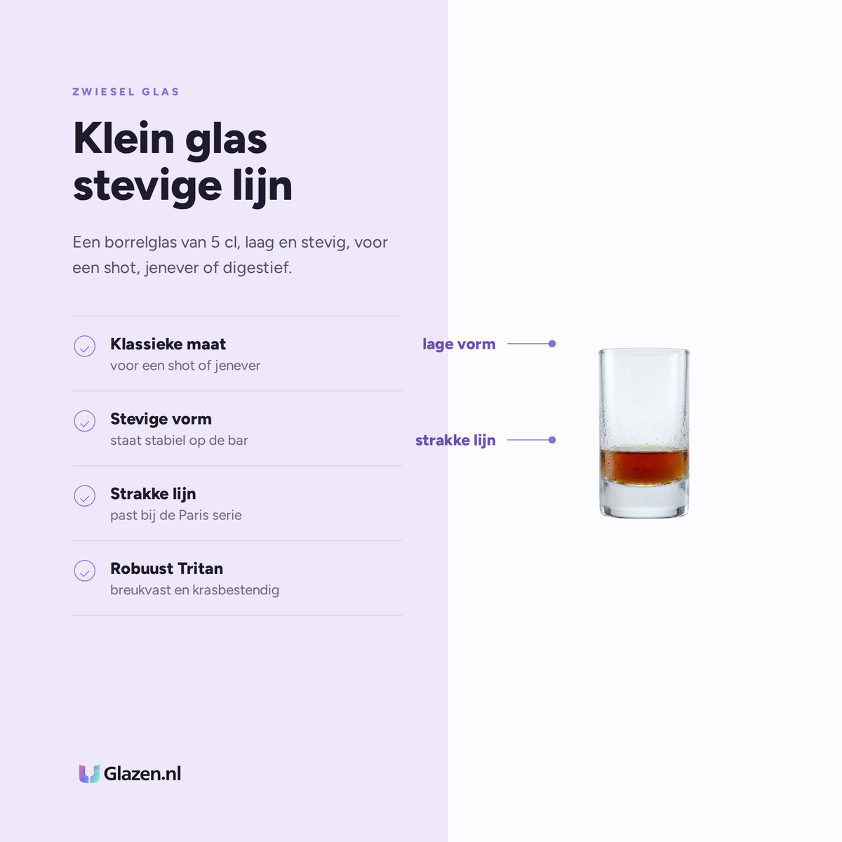 Eigenschappen van Zwiesel Glas Paris Borrelglas 5 Cl