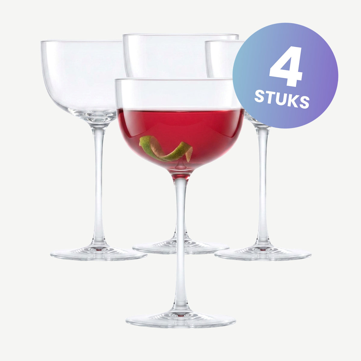 Zwiesel Glas Tone Cocktailcoupe Klein 17 Cl met Mousseerpunt - set van 4 glazen