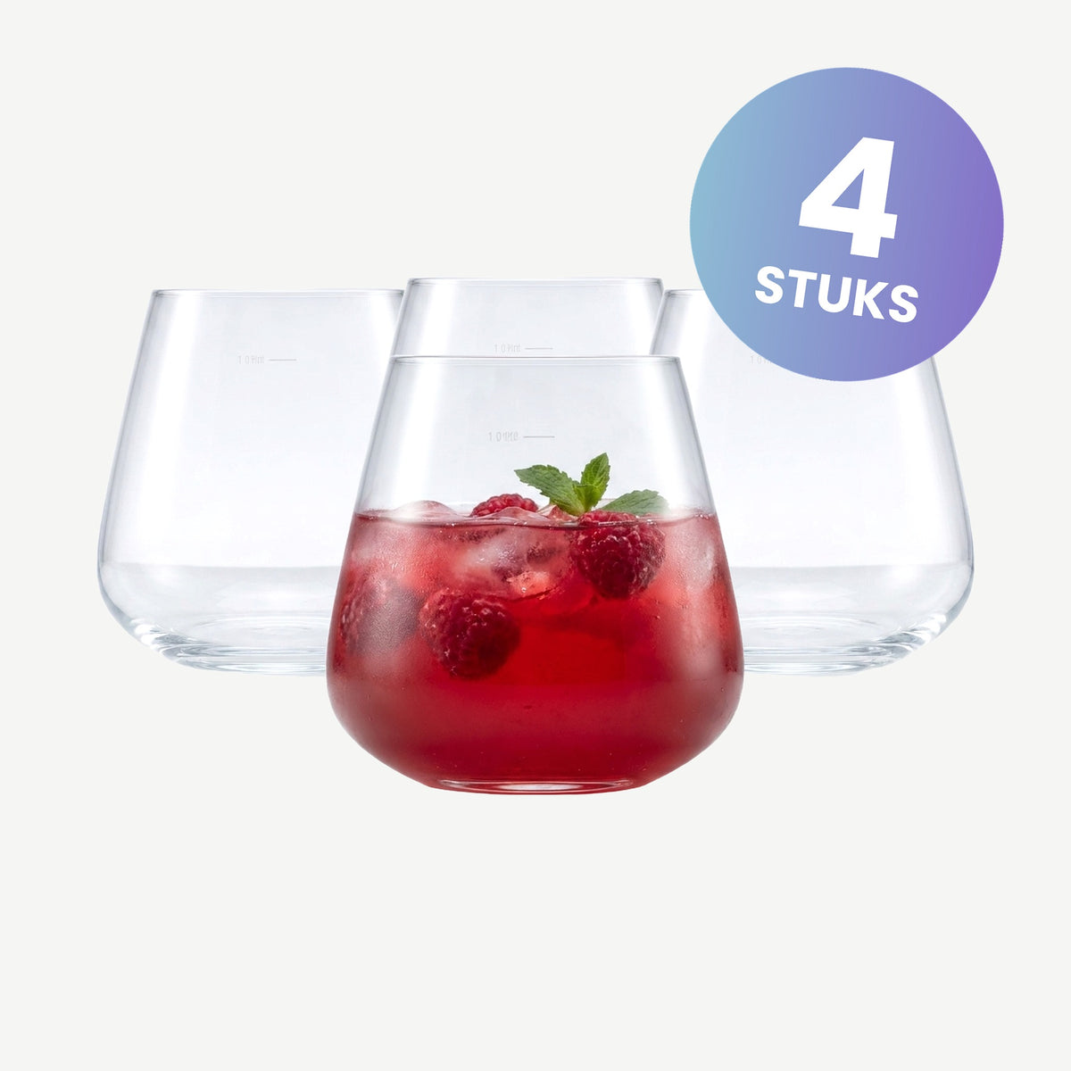 Zwiesel Glas Vervino Waterglas 39,8 Cl met Maatstreep - set van 4 glazen