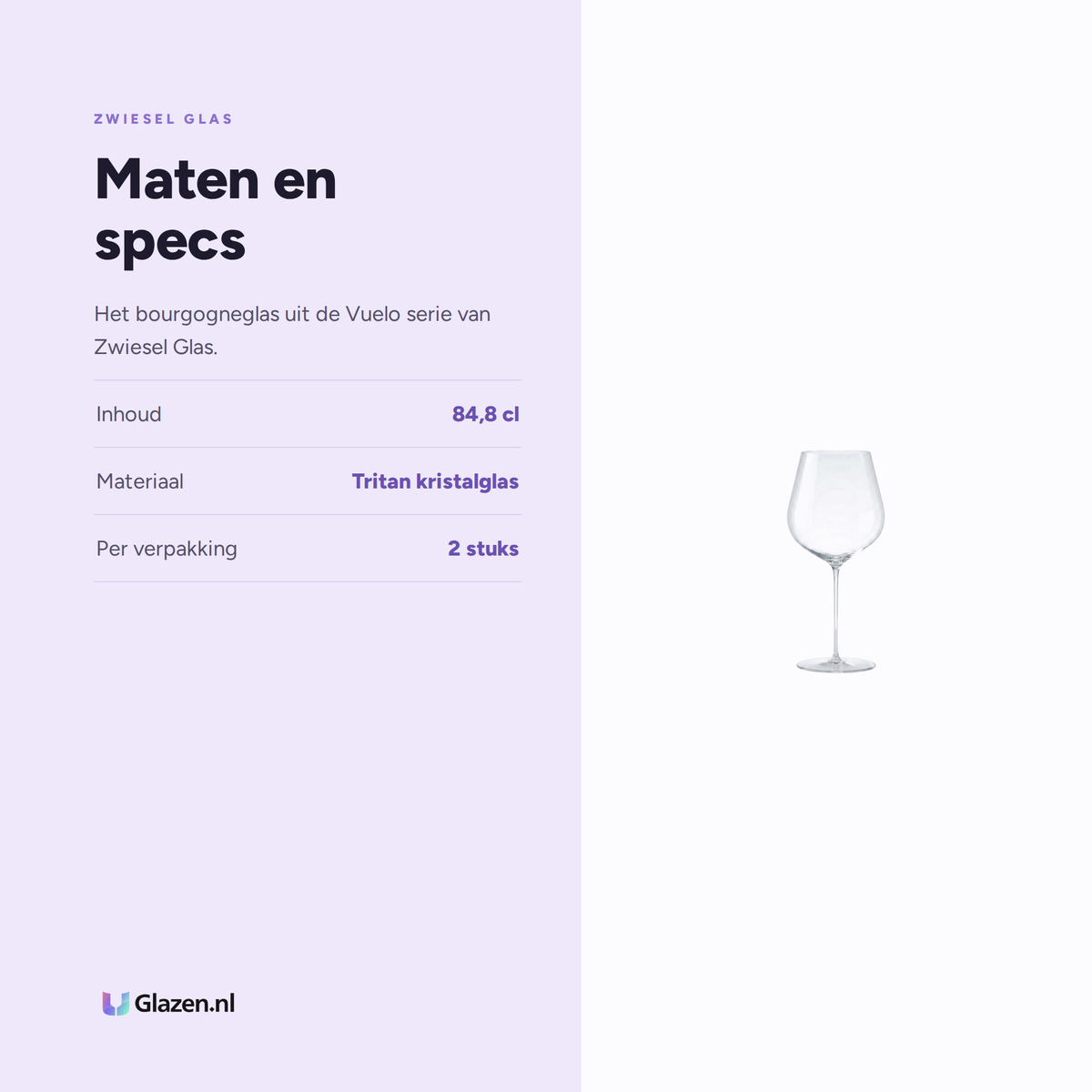 Maten en specs van Zwiesel Glas Vuelo Bourgogneglas 84,8 Cl