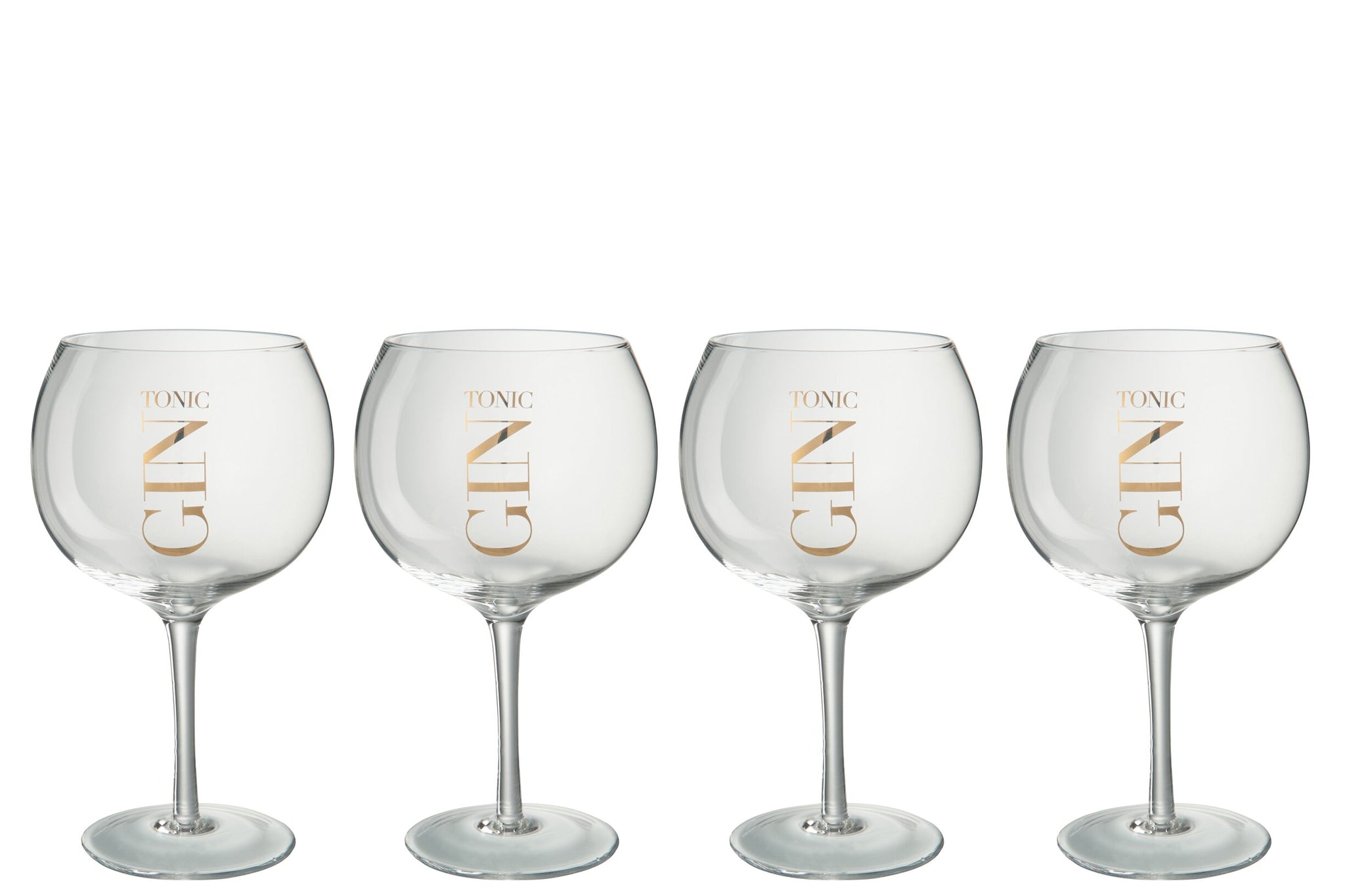 J-Line Gin Tonic Glas 88 Cl Transparant/Goud - 4 Stuks