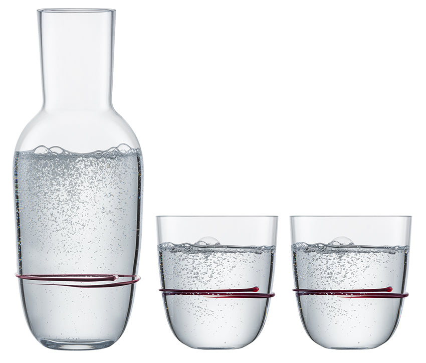 Zwiesel Glas Aura set decanter with 2 tumblers Aubergine - 3 pieces
