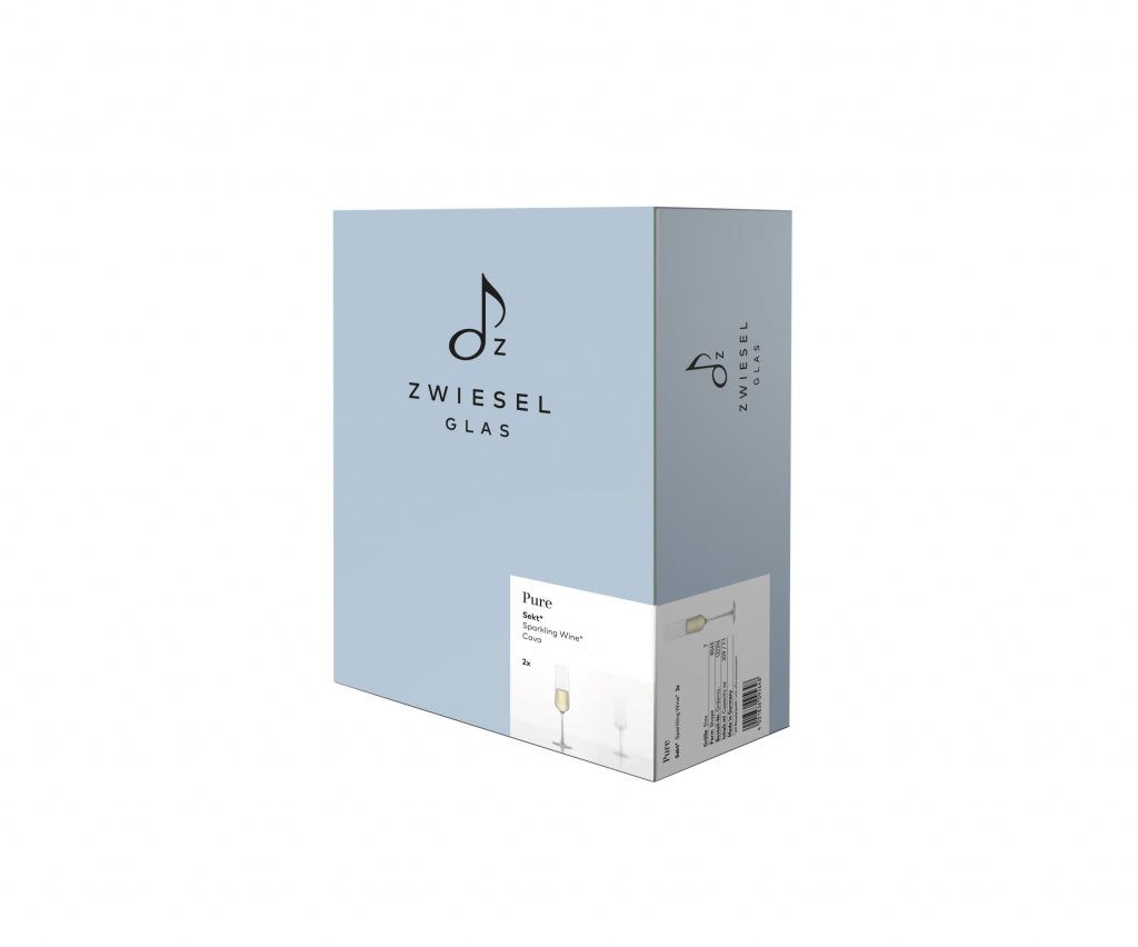 Zwiesel Glas Pure Champagneglas 21,5 Cl met Mousseerpunt in Geschenkverpakking - 2 Stuks