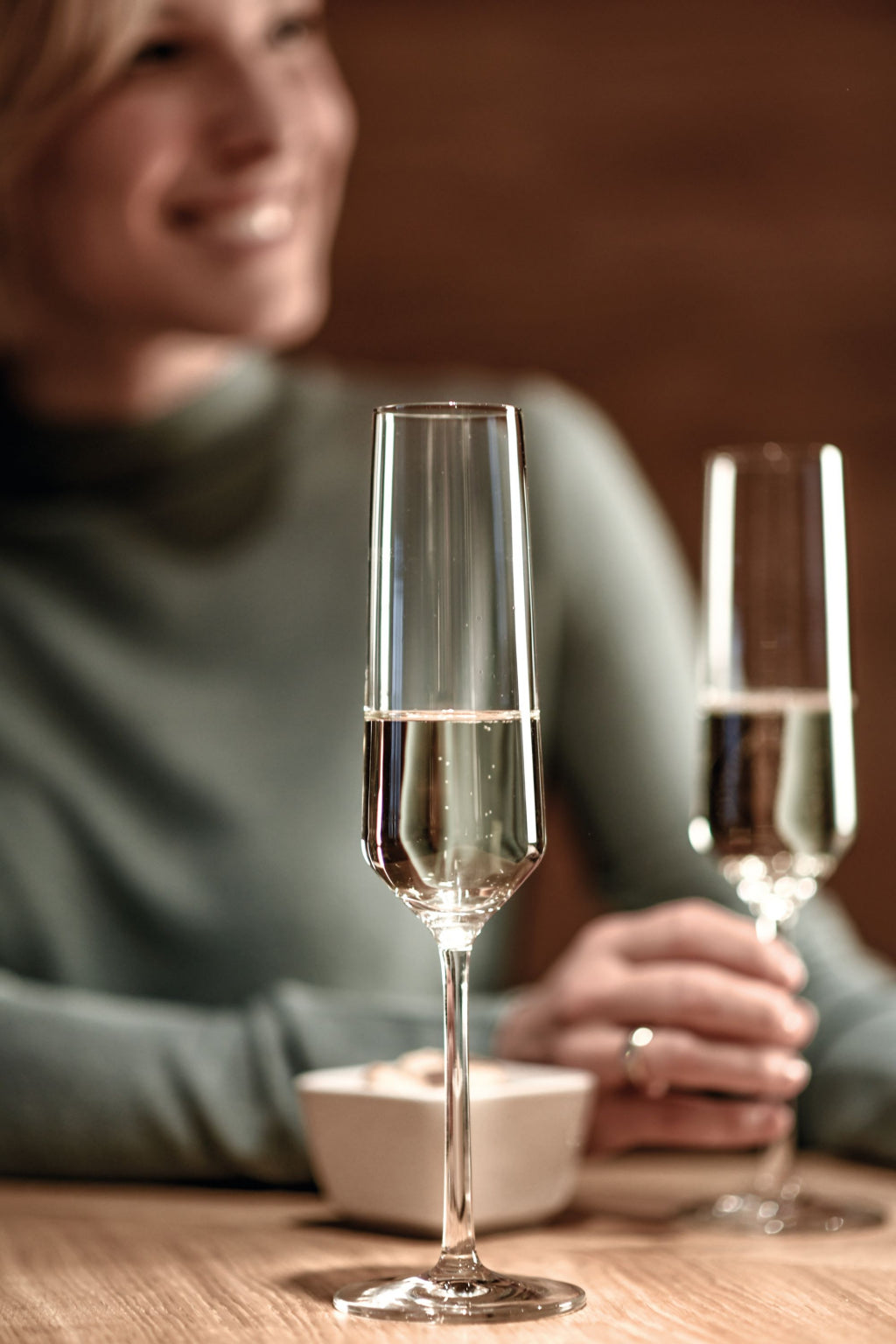 Zwiesel Glas Pure Champagneglas 21,5 Cl met Mousseerpunt in Geschenkverpakking - 2 Stuks