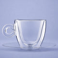 Luigi Bormioli Thermic Glass Cappuccinoglas 16,5 Cl Met Rvs Schotel - 2 Stuks