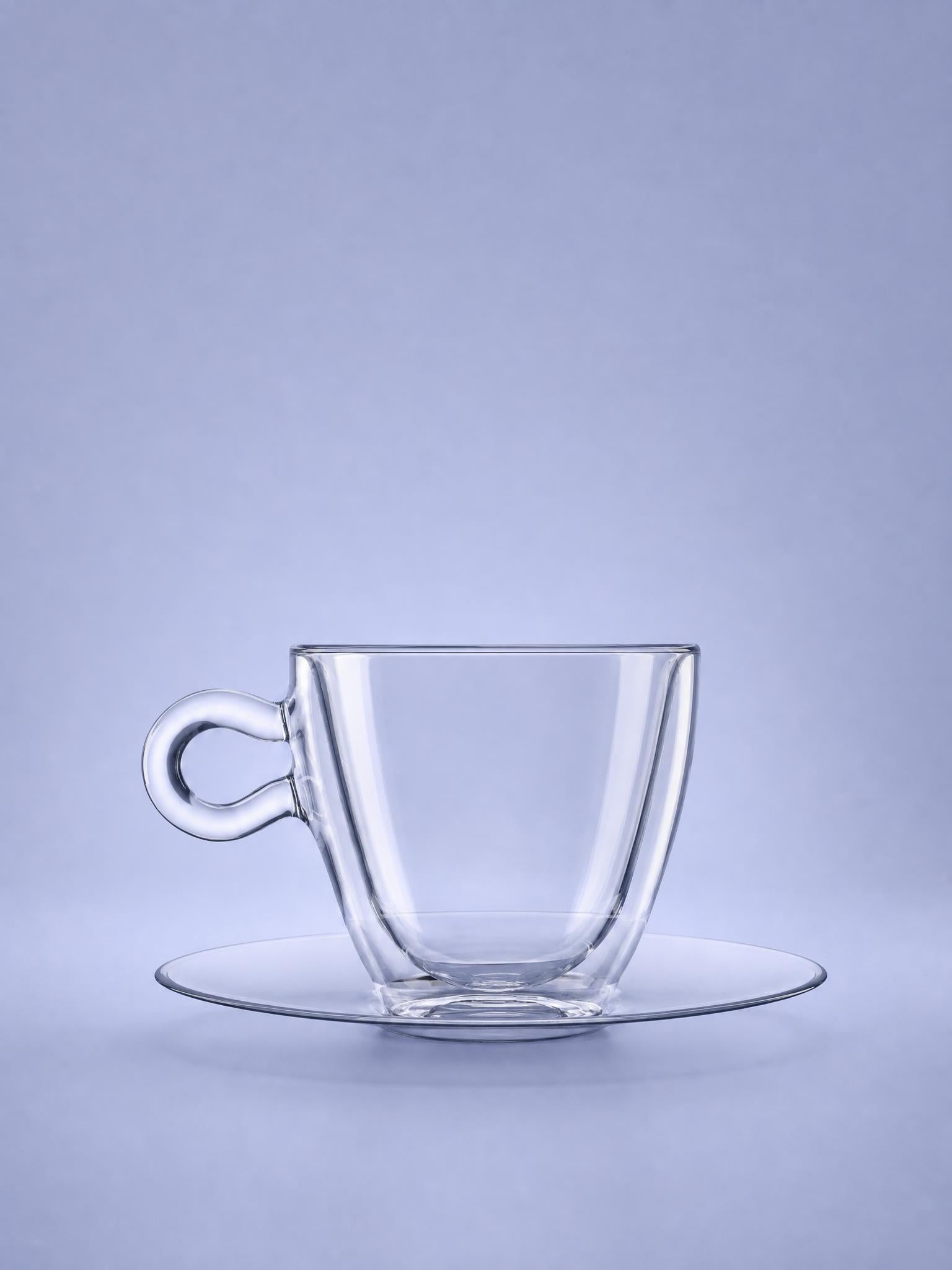 Luigi Bormioli Thermic Glass Koffieglas 30 Cl Met Rvs Schotel - 2 Stuks