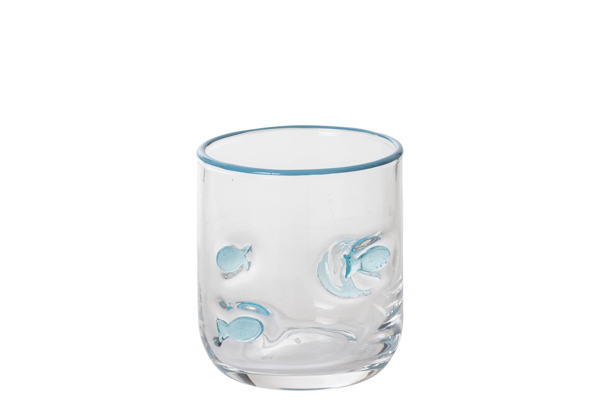 J-Line Waterglas Vis Klein Transparant/Lichtblauw