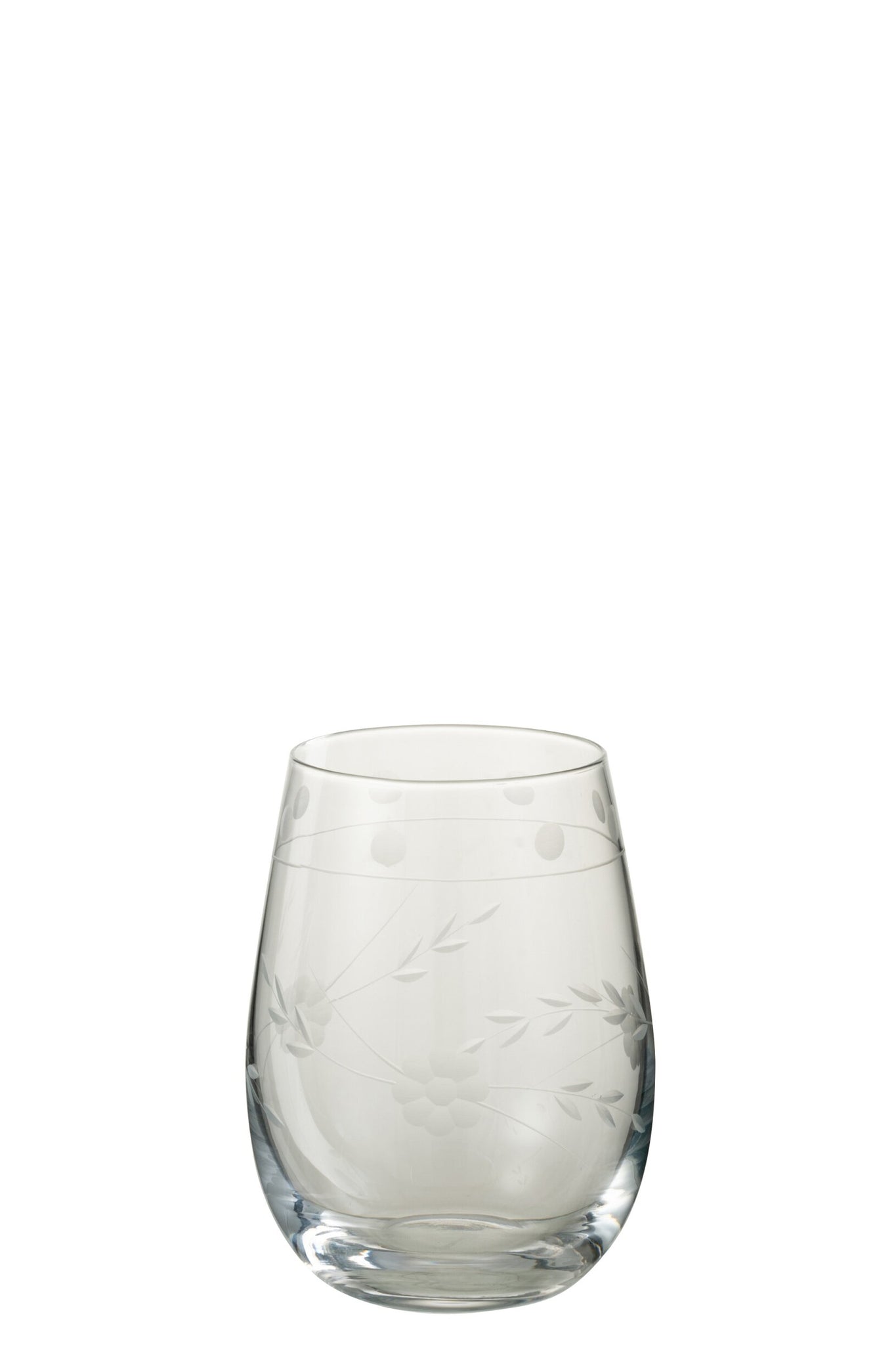 J-Line Waterglas Gegraveerd Transparant