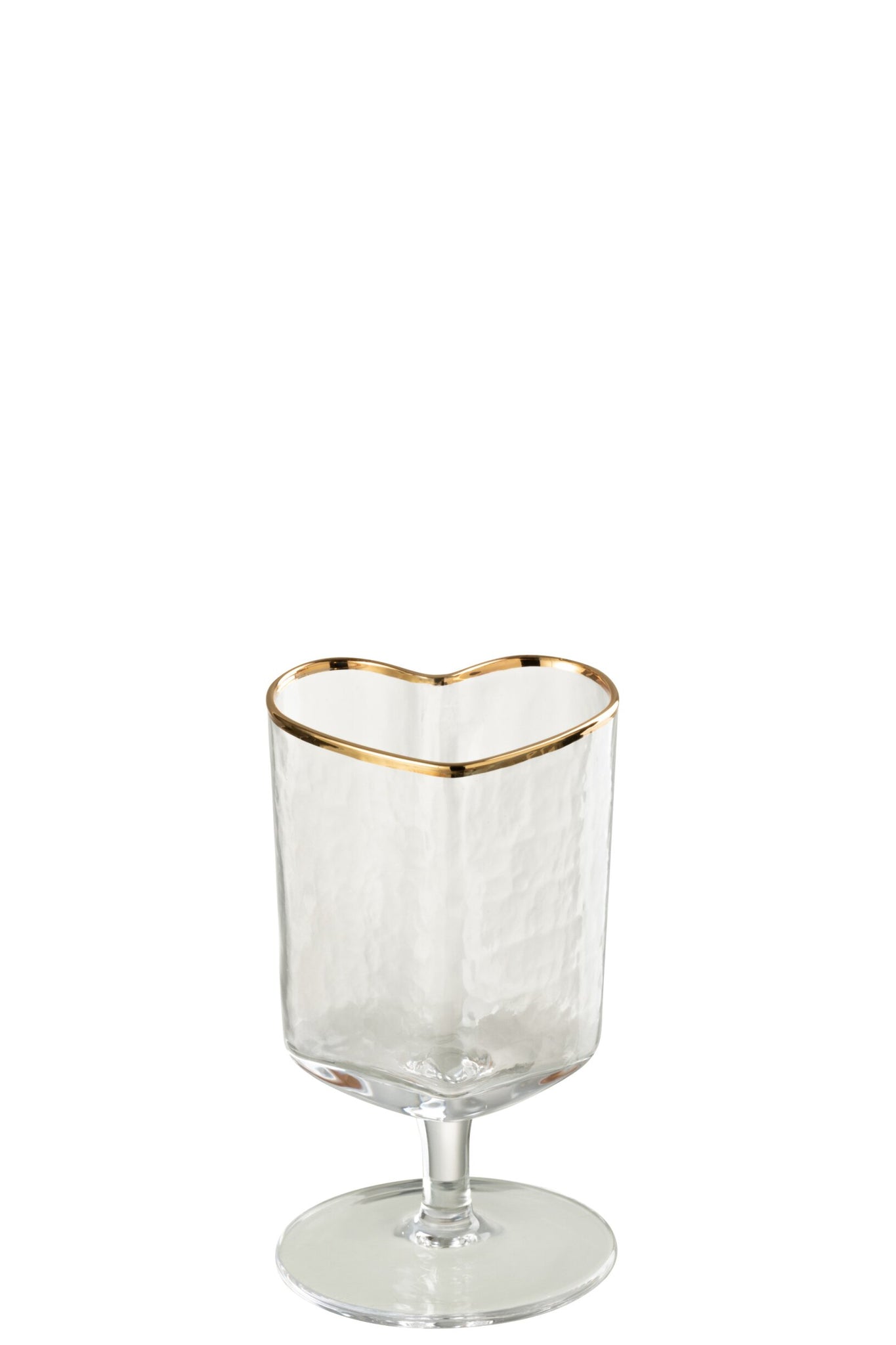 J-Line Wijnglas Hart Goud/Transparant
