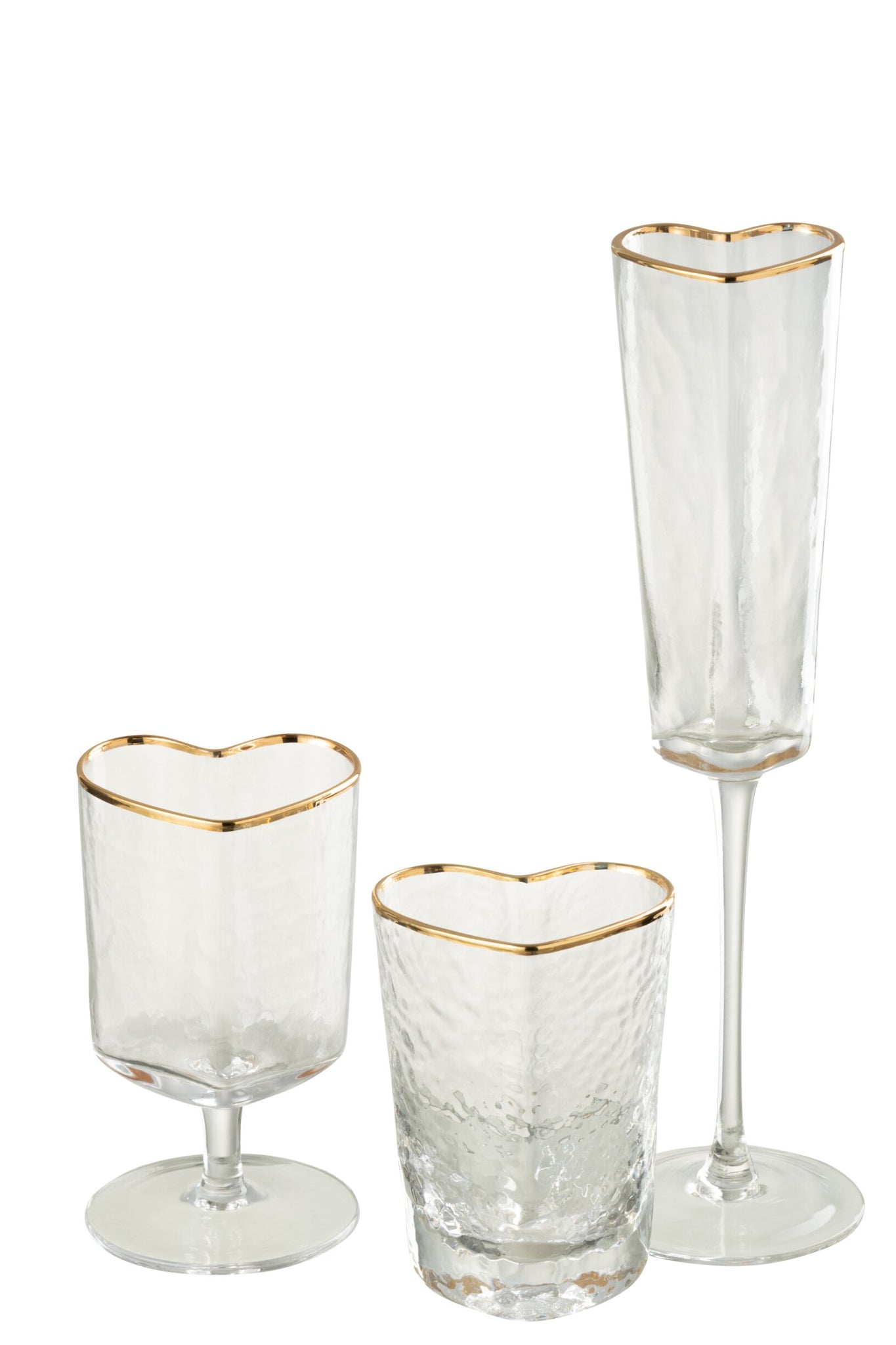 J-Line Heart Champagne Glass Gold/Transparent