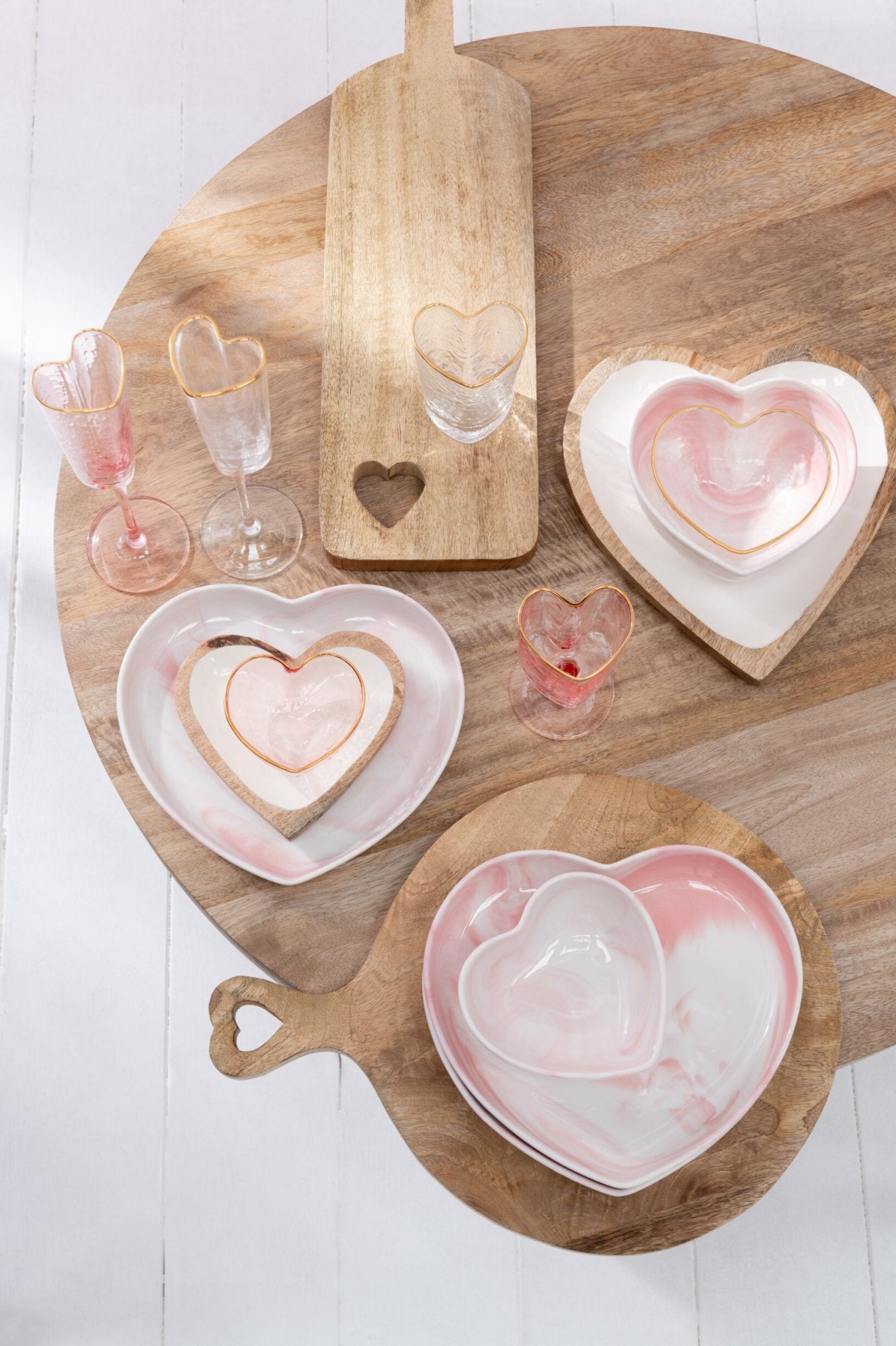 J-Line Heart Champagne Glass Gold/Transparent