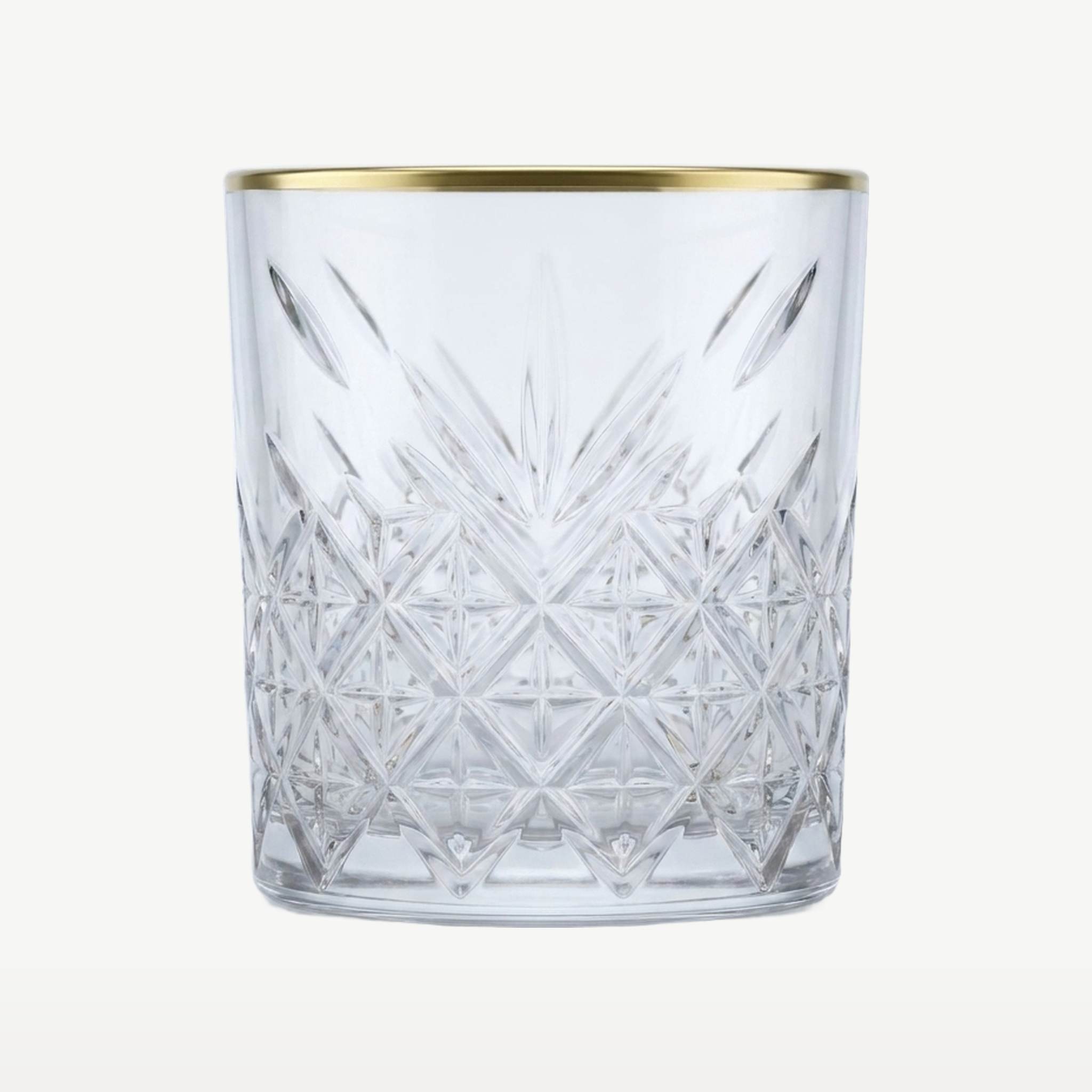 Pasabahce Timeless Tumbler 34,5 Cl Gouden Rand - 4 Stuks - Glazen.nl