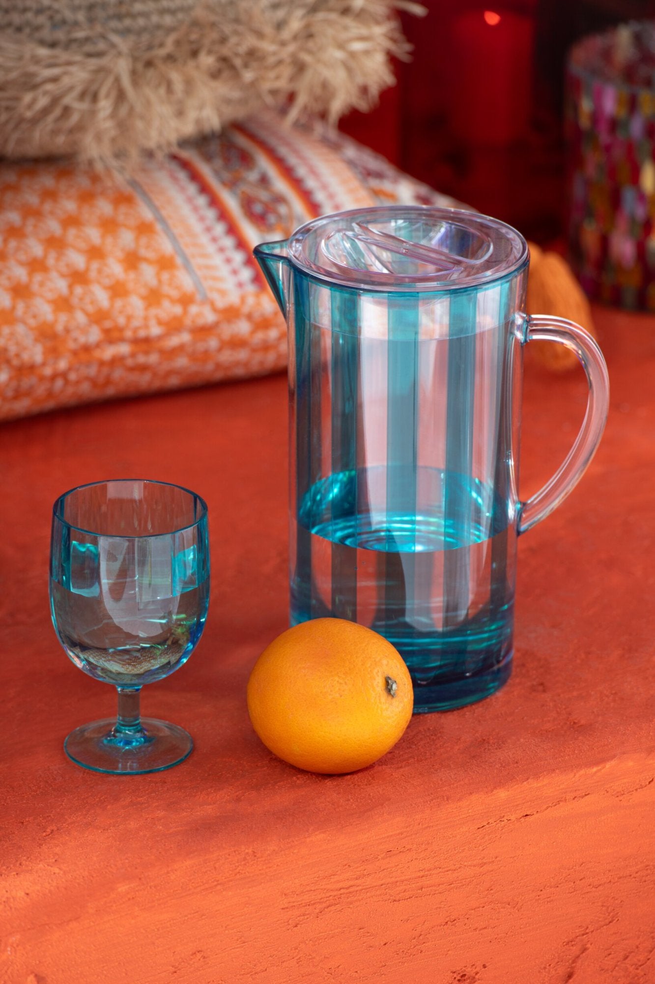 J-Line Wijnglas 31 Cl Onbreekbaar Blauw - 6 Stuks