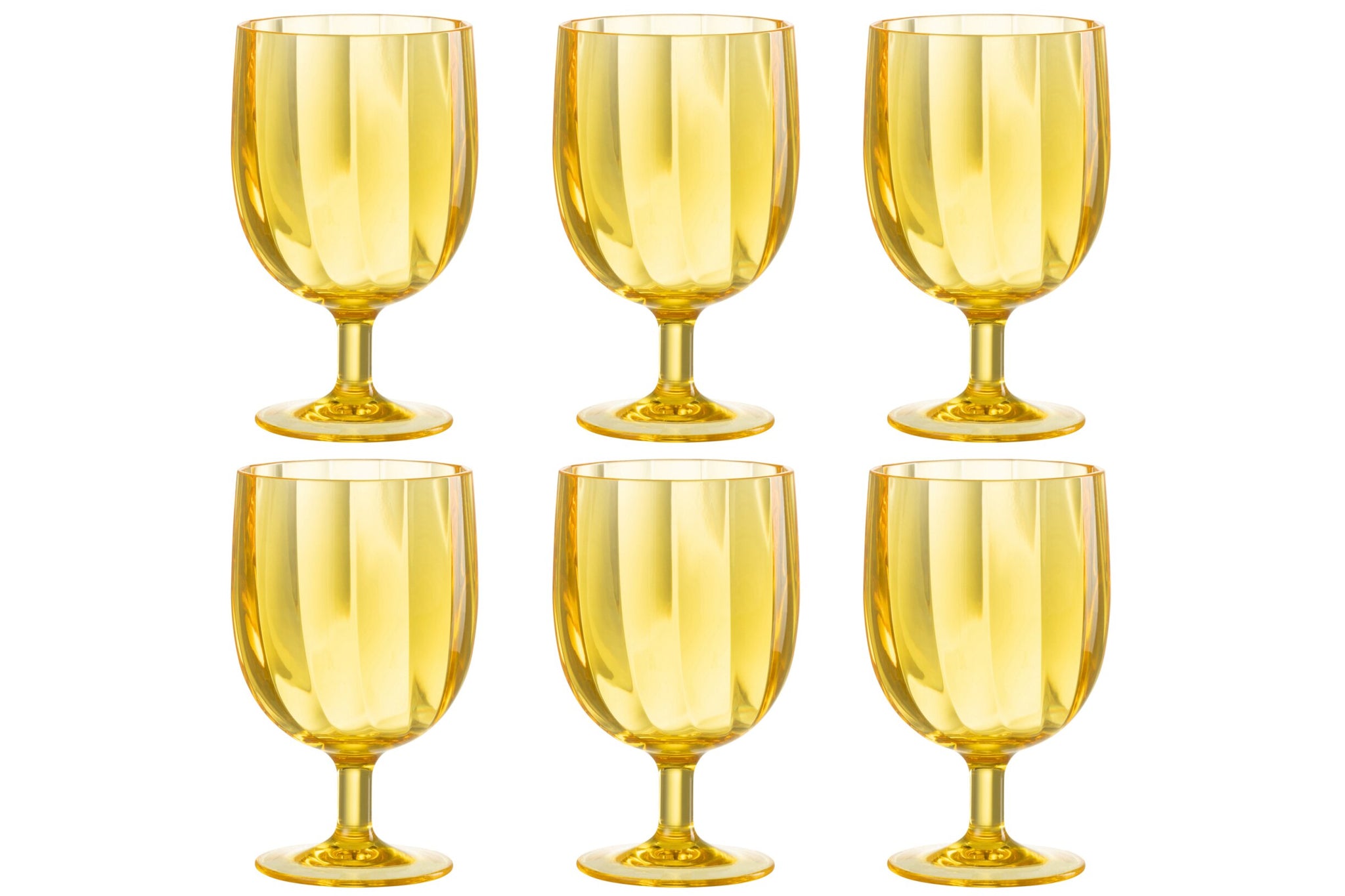 J-Line Wijnglas 31 Cl Onbreekbaar Geel - 6 Stuks