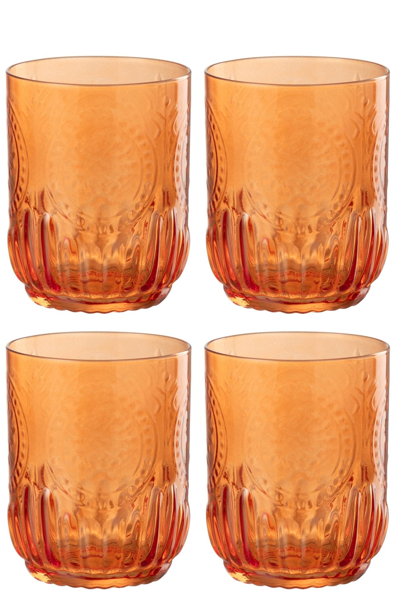 J-Line Maya Water Glass Orange - 4 Pieces