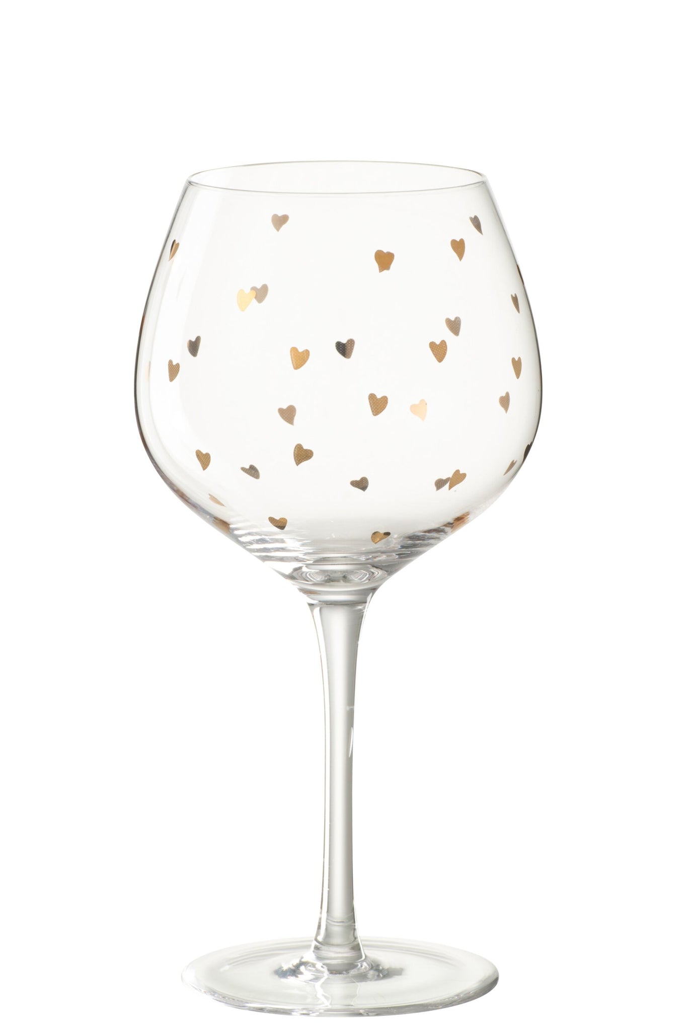 J-Line Wijnglas 60 Cl Hart Transparant/Goud