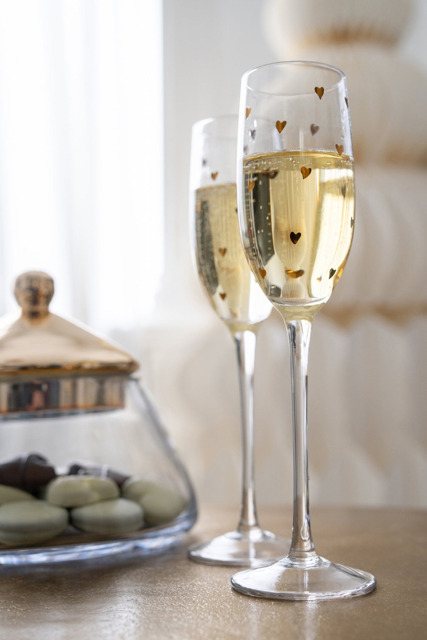 J-Line Champagneglas 22 Cl Hart Transparant/Goud