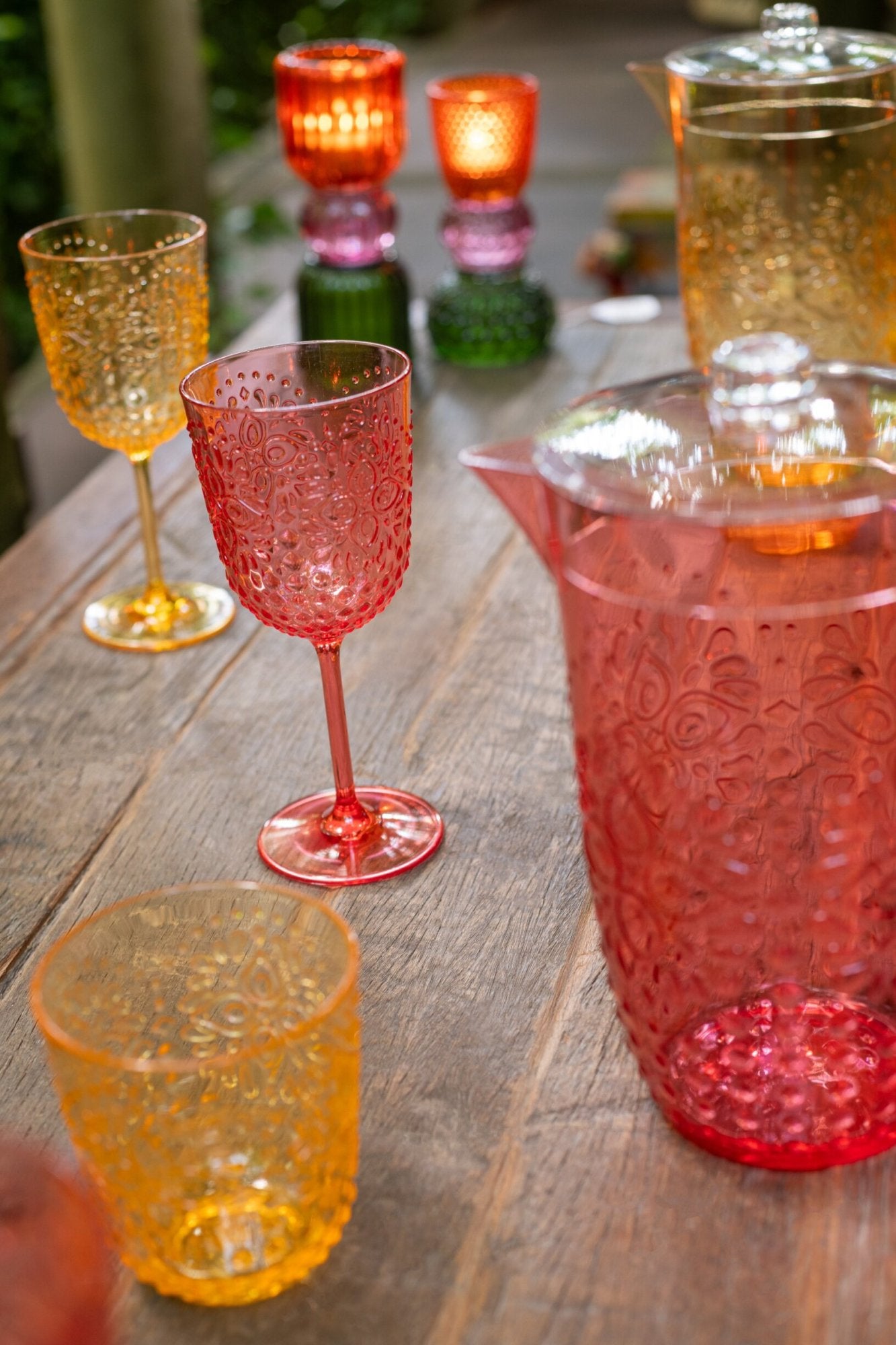 J-Line Wijnglas 41,4 Cl Kunststof Rood - 6 Stuks