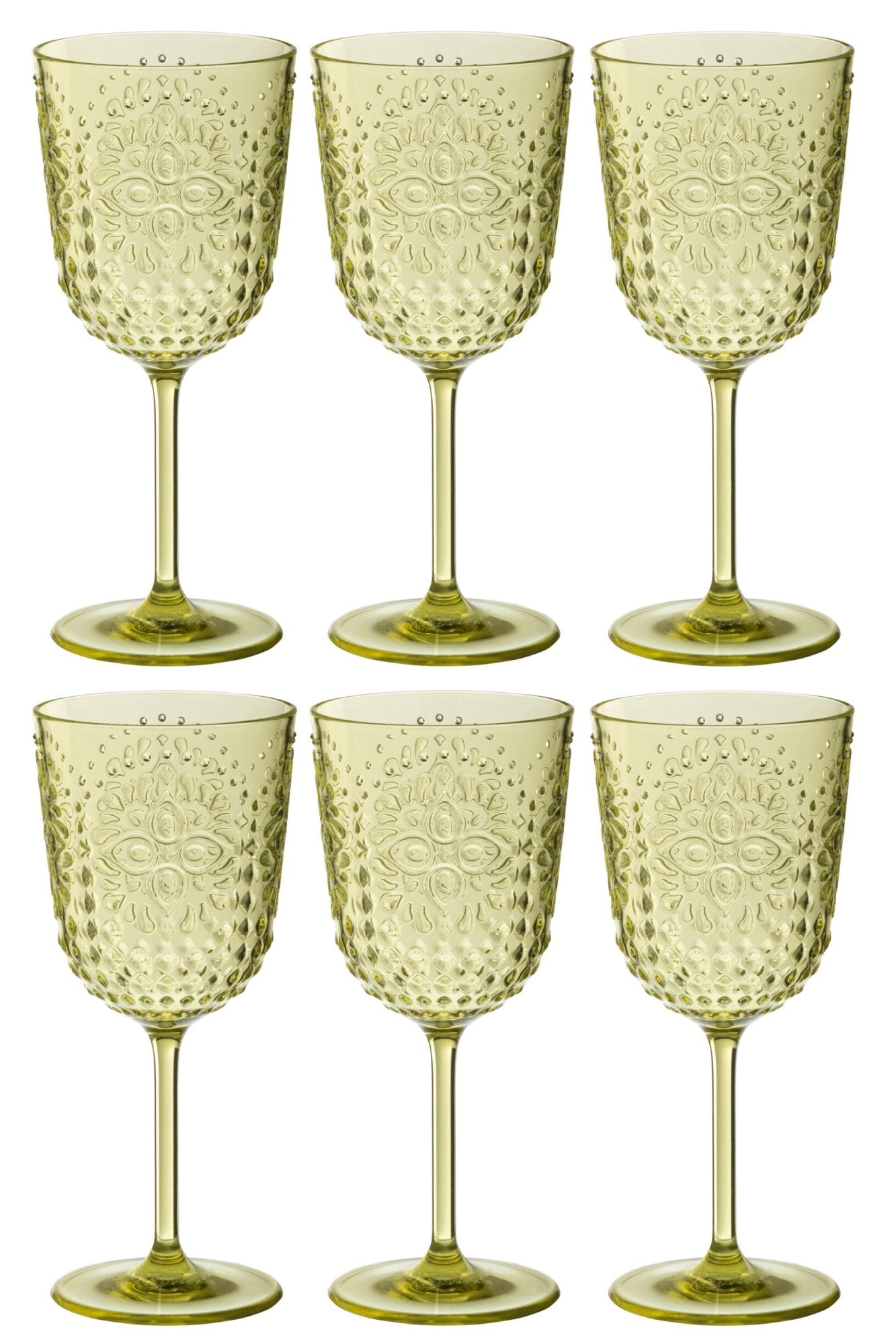 J-Line Wijnglas 41,4 Cl Onbreekbaar Groen - 6 Stuks