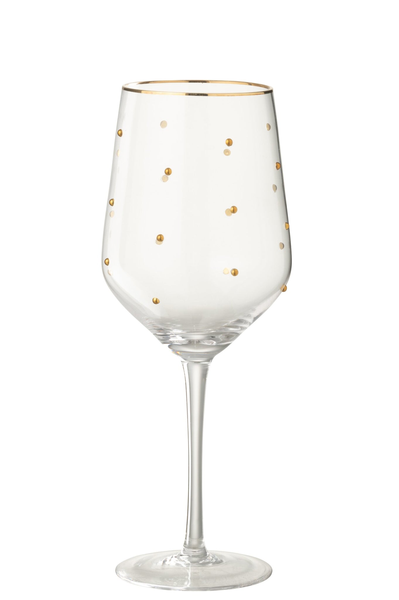 J-Line Wijnglas 55 Cl Stippen Transparant/Goudkleurig