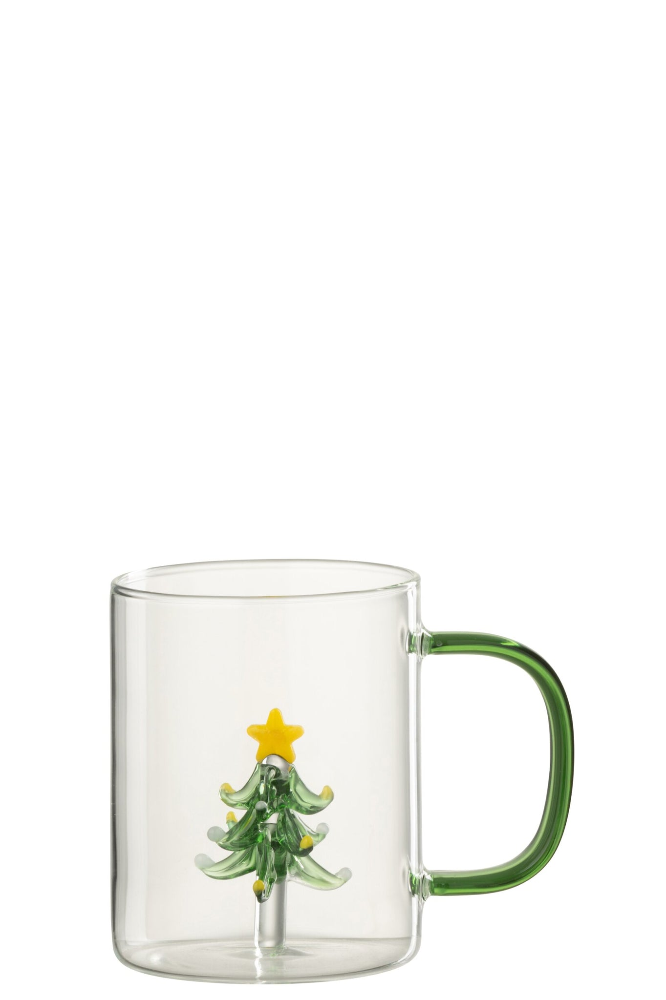 J-Line Water Glass 42 Cl Christmas Tree Transparent/Assorted