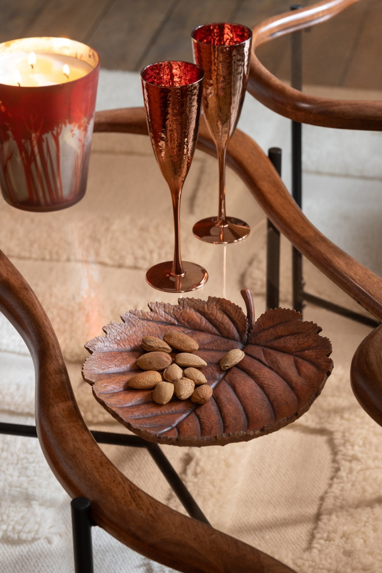 J-Line Champagne Glass Mirror Copper-Colored