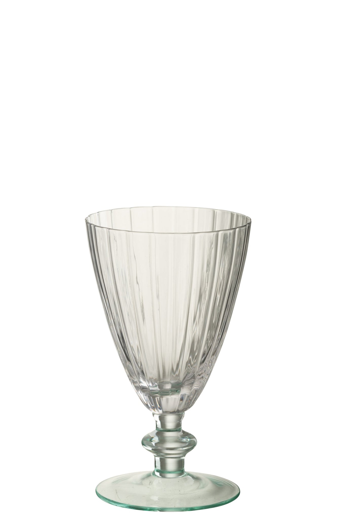 J-Line Waterglas Gestreept Transparant/Lichtgroen