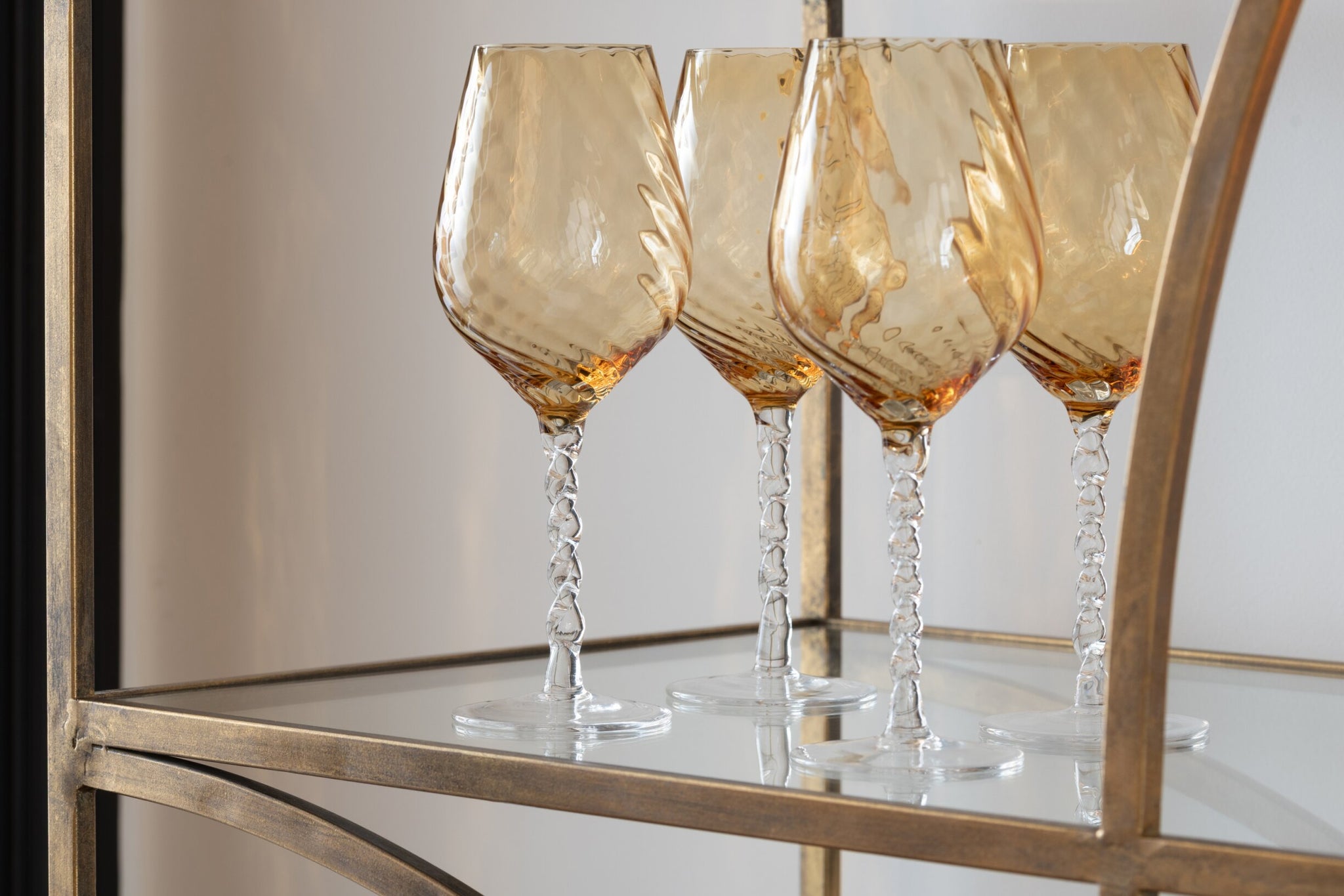 J-Line Wijnglas Gestreept Karamel