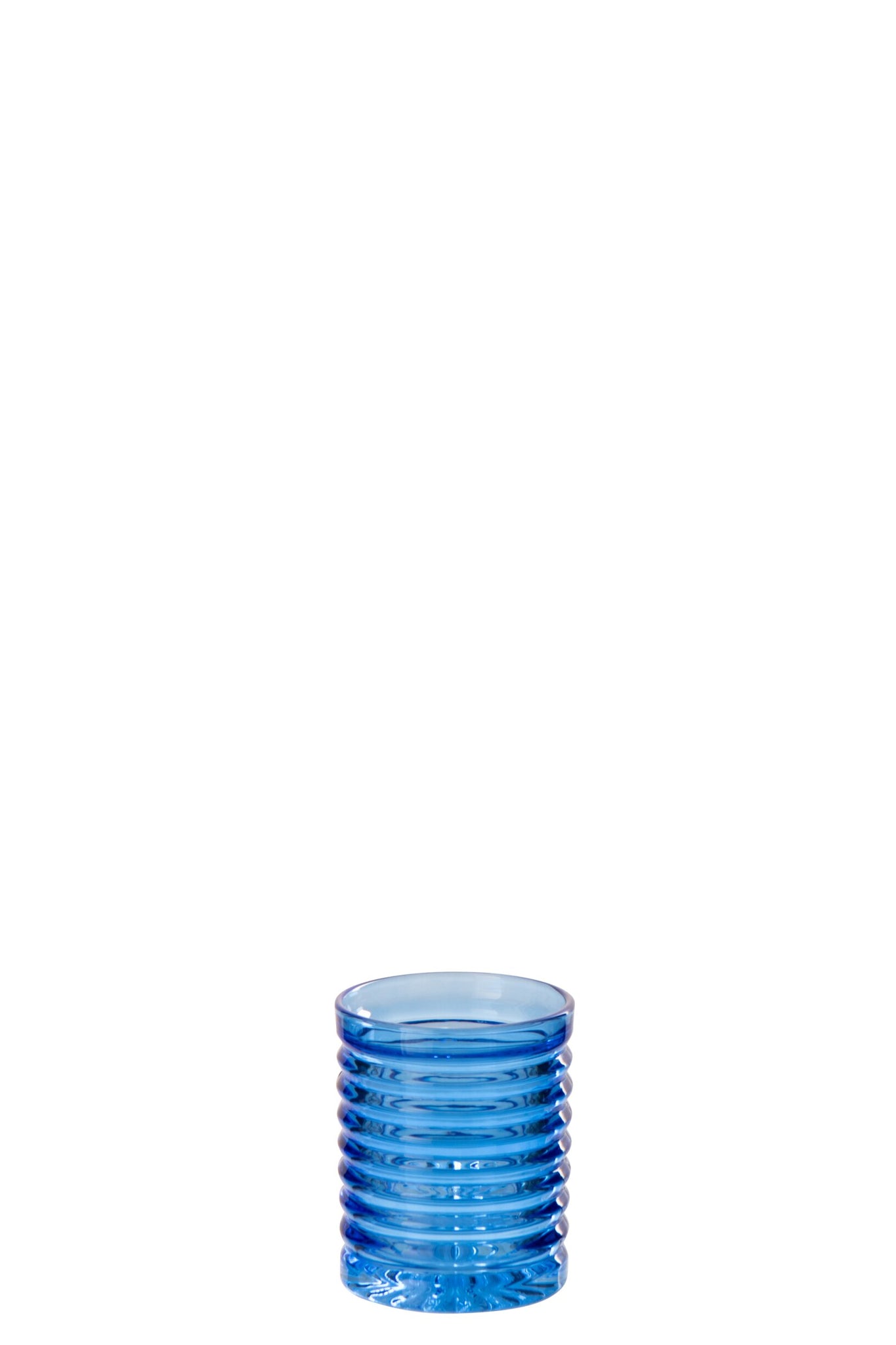 J-Line Waterglas 28 Cl Geribbeld Kobaltblauw