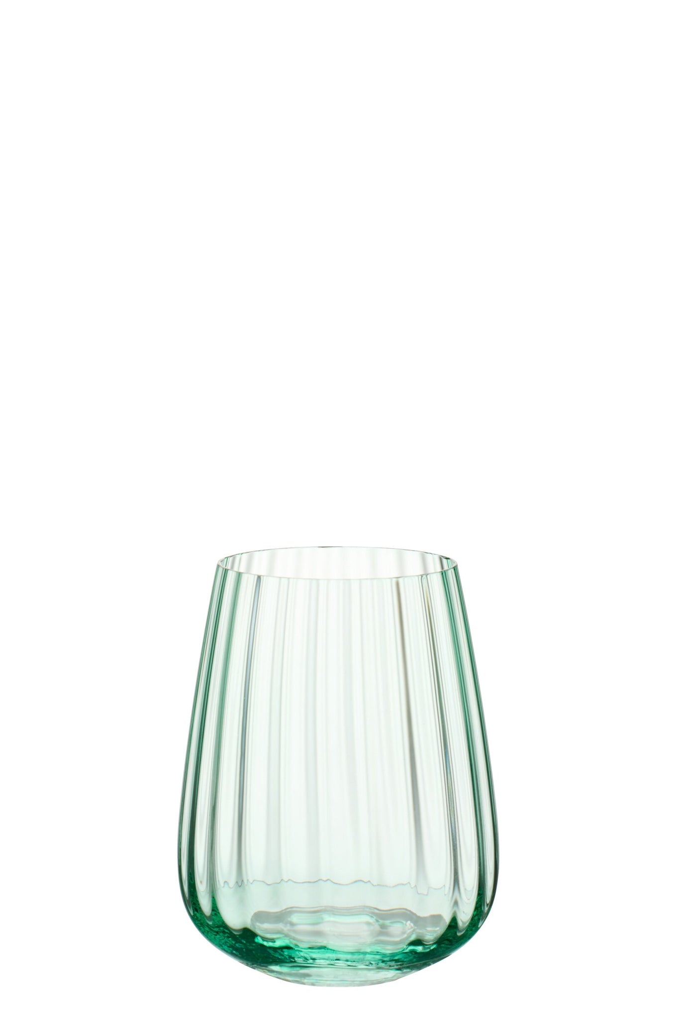 J-Line Waterglas 48 Cl Geribbeld Hoog Groen