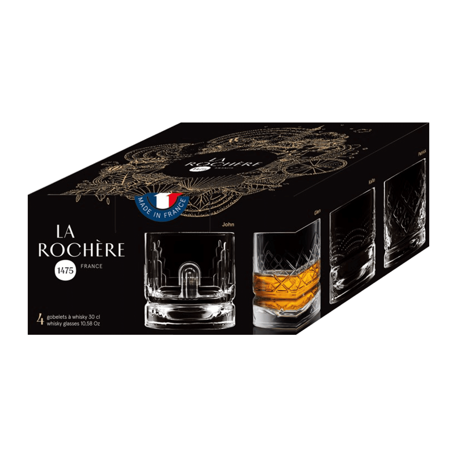 La Rochère Dandy Whiskey Glas 30 cl Asorti - 4 Stuks - Glazen.nl