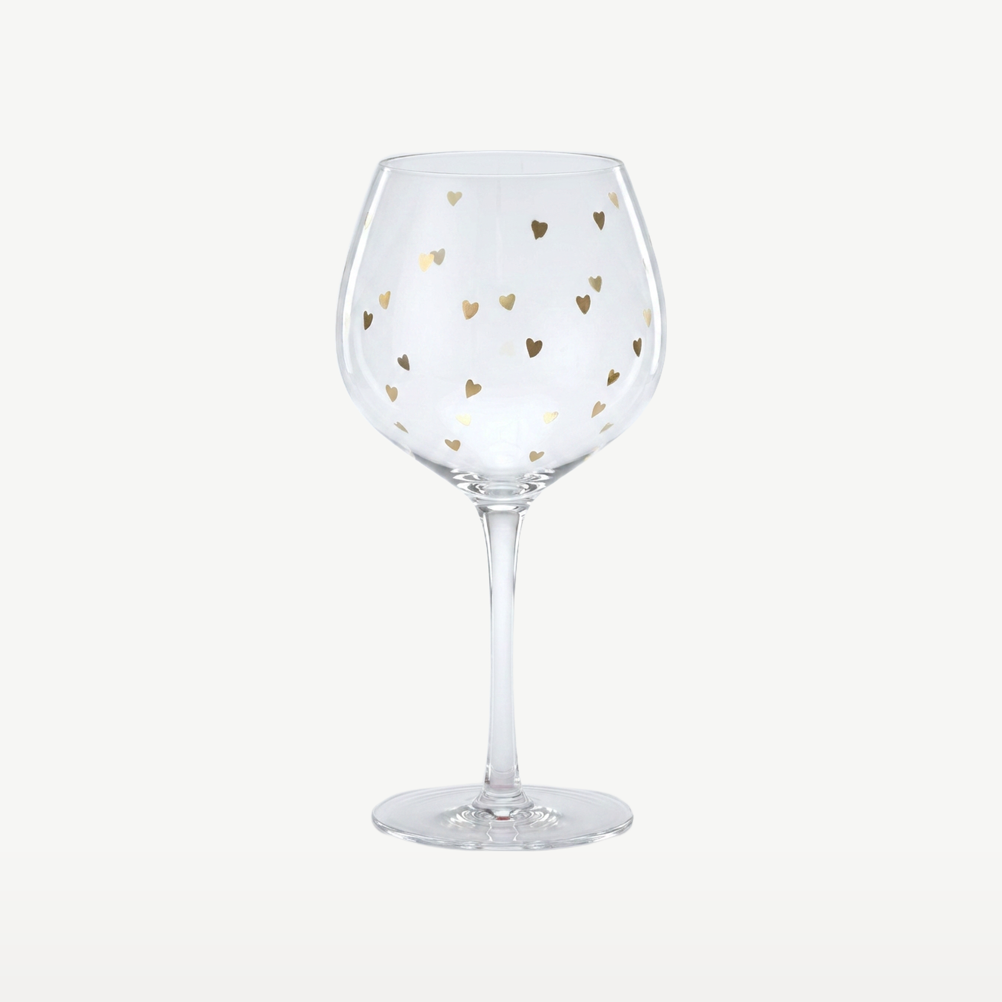J-Line Wijnglas 60 Cl Hart Transparant/Goud - Glazen.nl