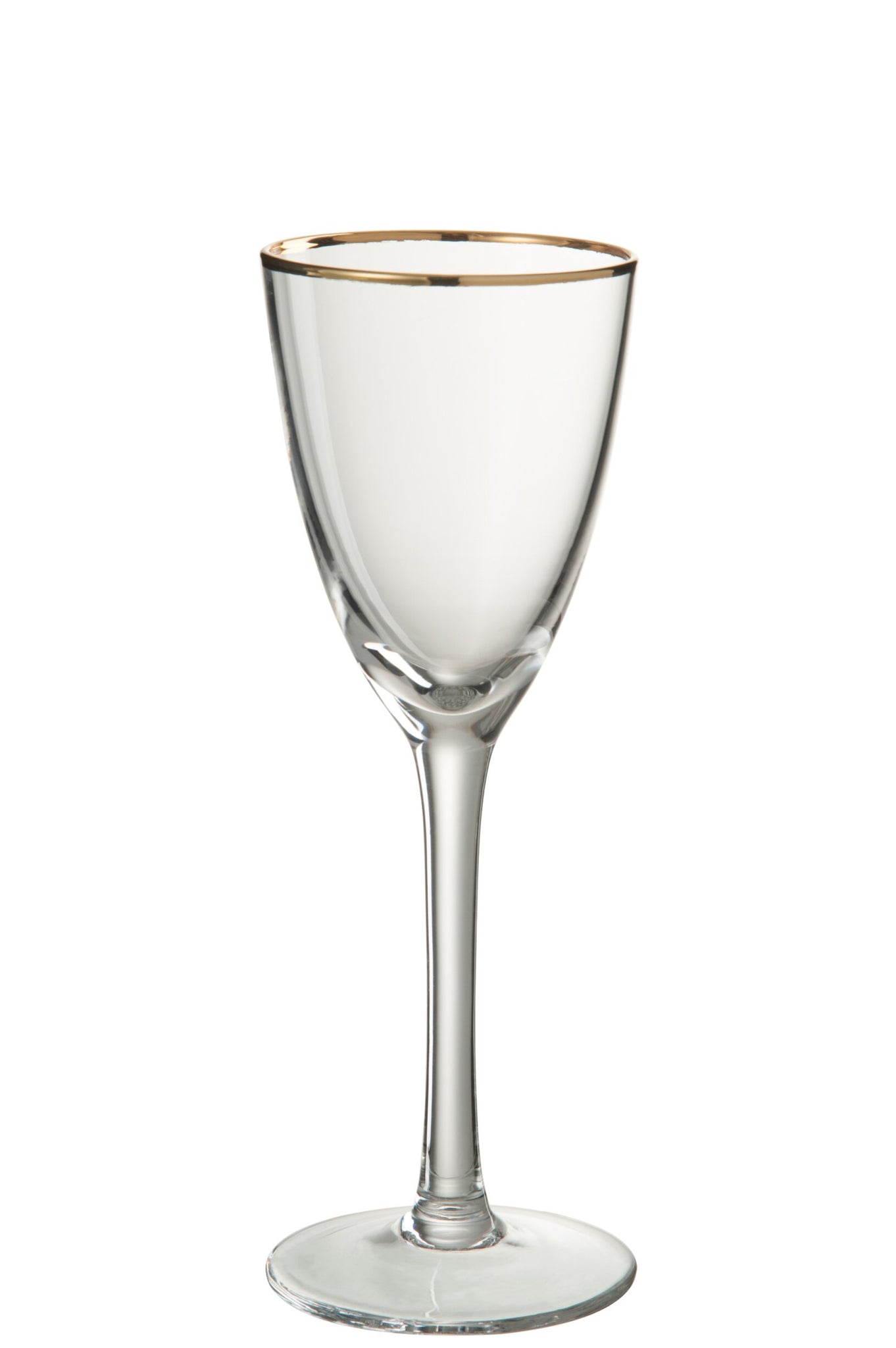 J-Line Witte Wijnglas 25 Cl Gouden Boord Transparant/Goud