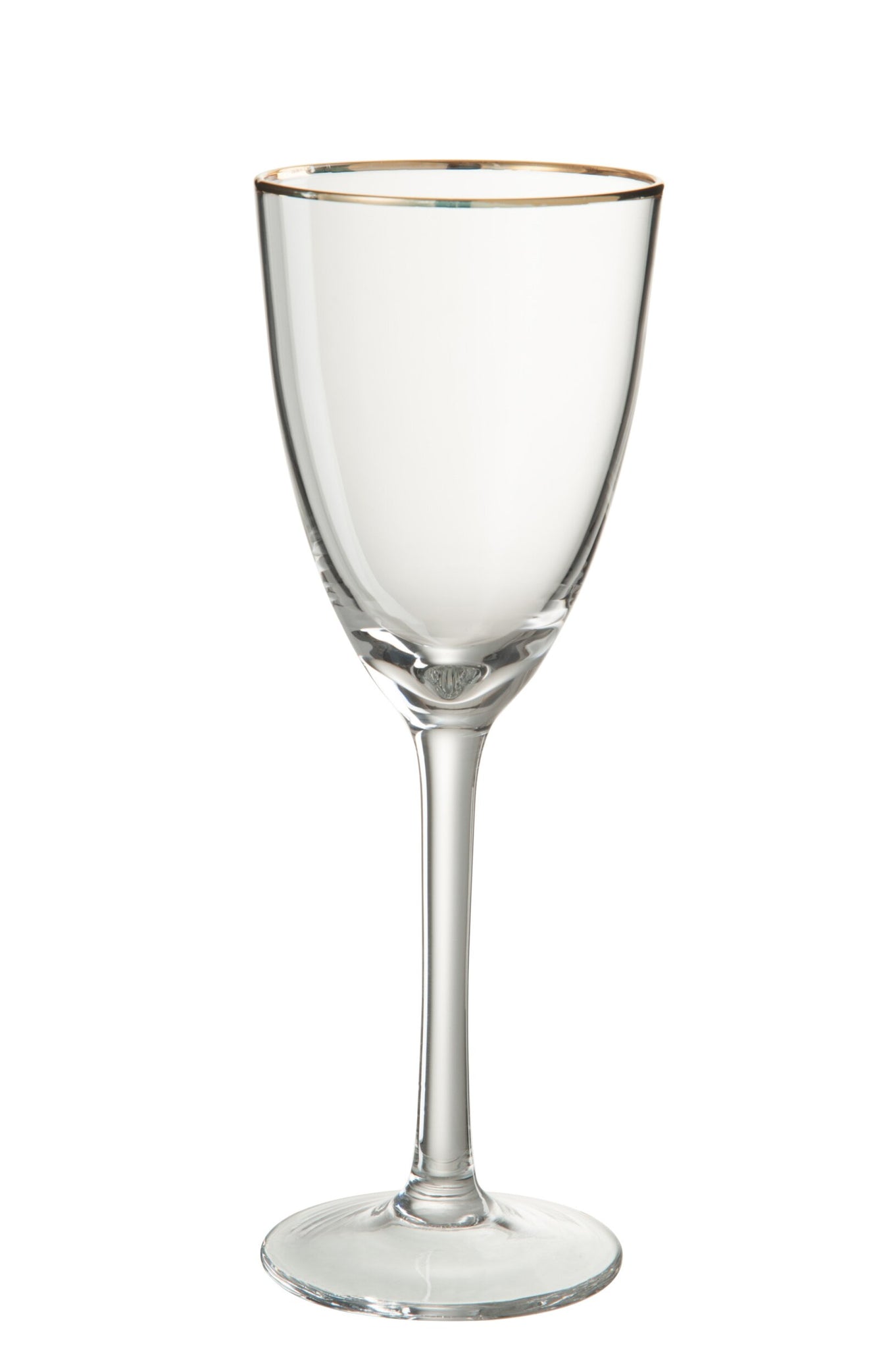 J-Line Rode Wijnglas 29 Cl Gouden Boord Transparant/Goud