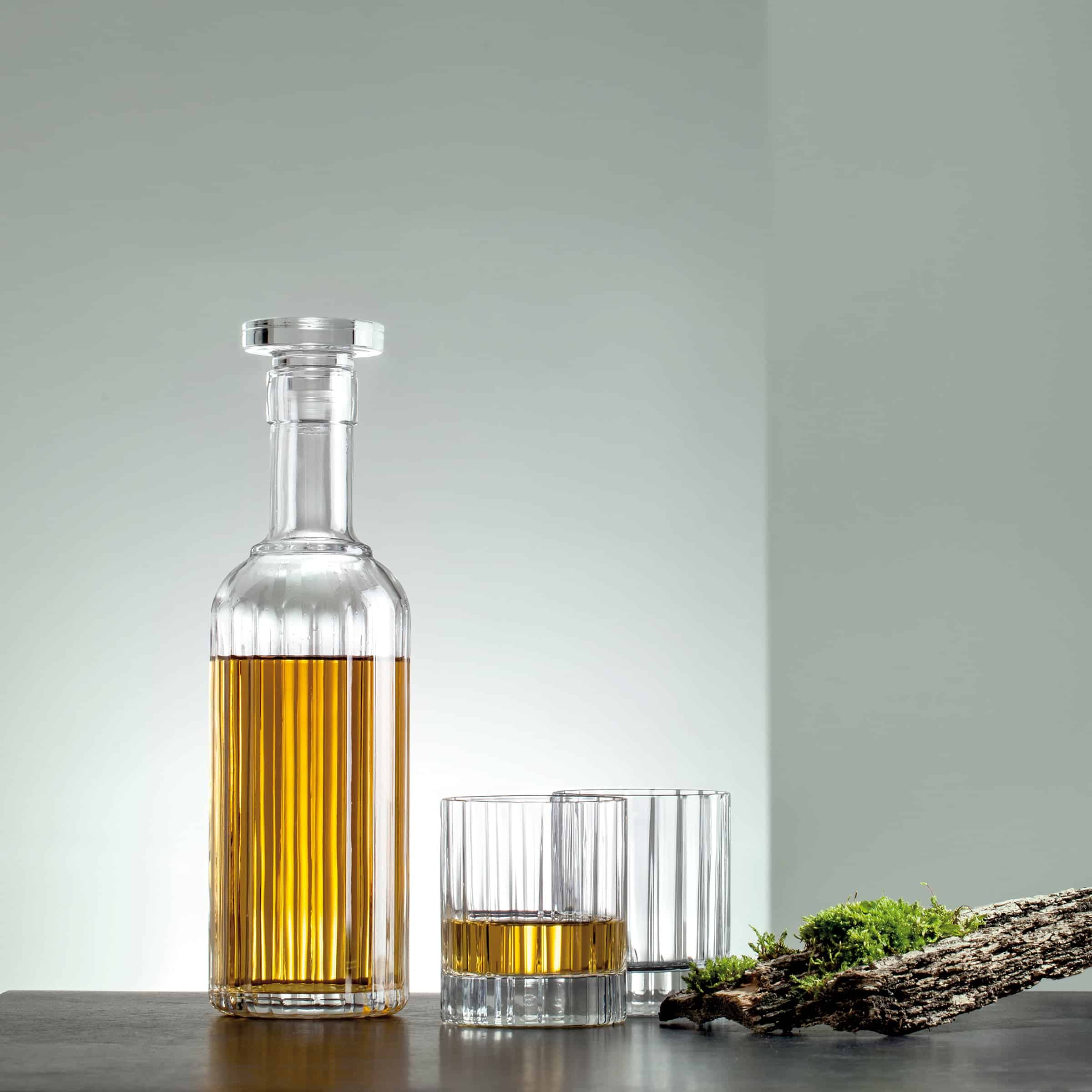 Luigi Bormioli Bach Whiskey Karaf 70 Cl - 4X Tumbler D.O.F. 33,5 Cl - 5 Stuks - Glazen.nl