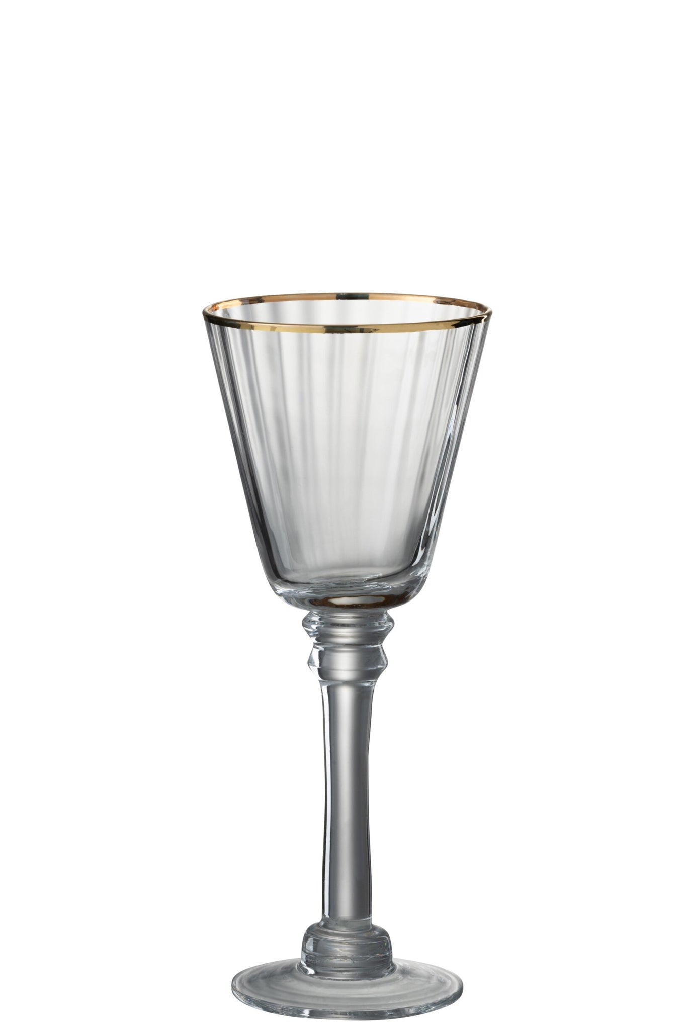 J-Line Witte Wijnglas 20 Cl Gouden Rand Transparant/Goud