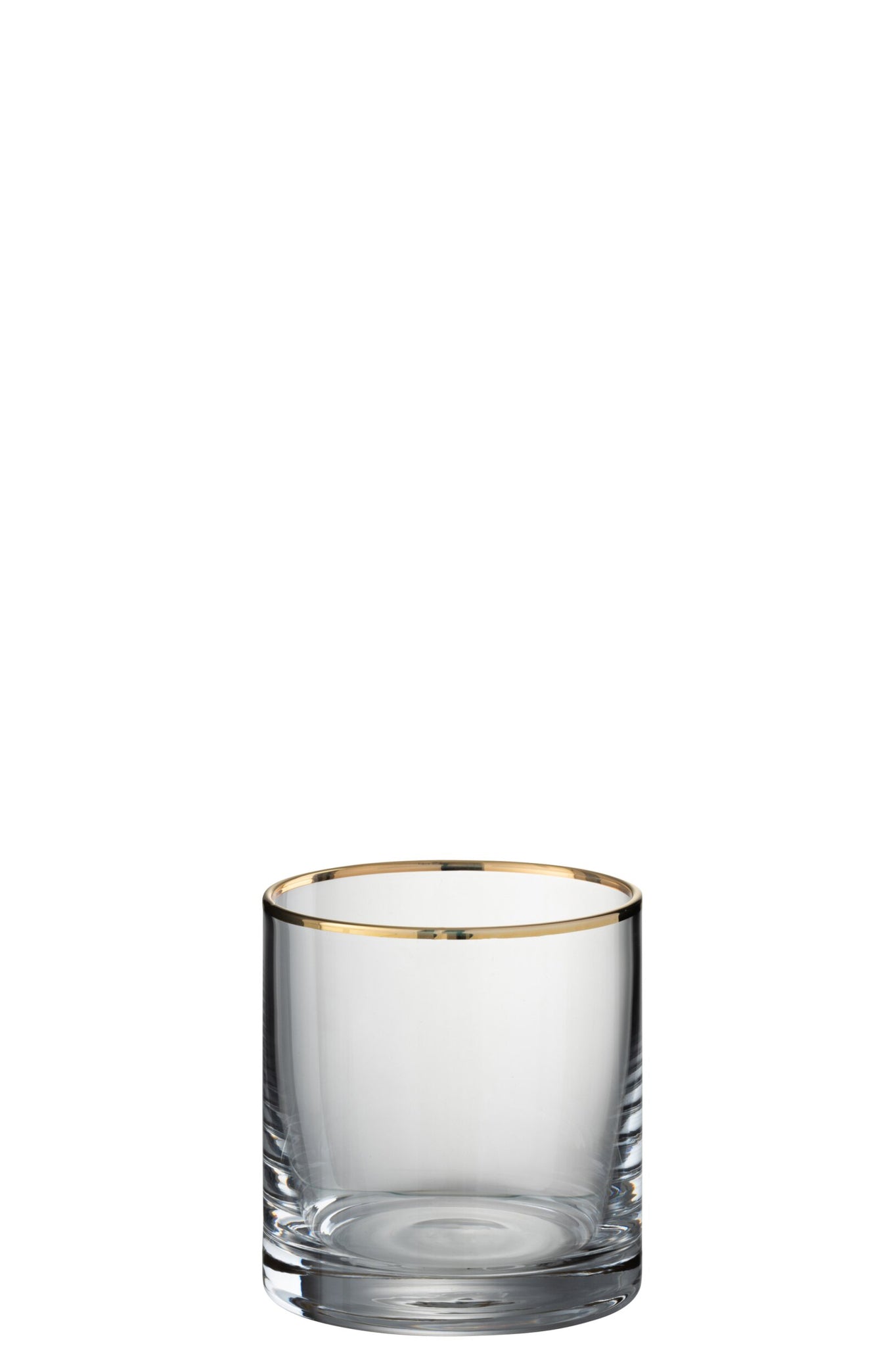 J-Line Waterglas 35 Cl Cilinder Gouden Rand Transparant/Goud
