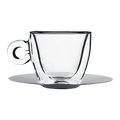 Luigi Bormioli Thermic Glass Cappuccinoglas 16,5 Cl Met Rvs Schotel - 2 Stuks