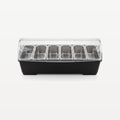 Bar Professional Plastic Garnish Tray 6 Compartments Black