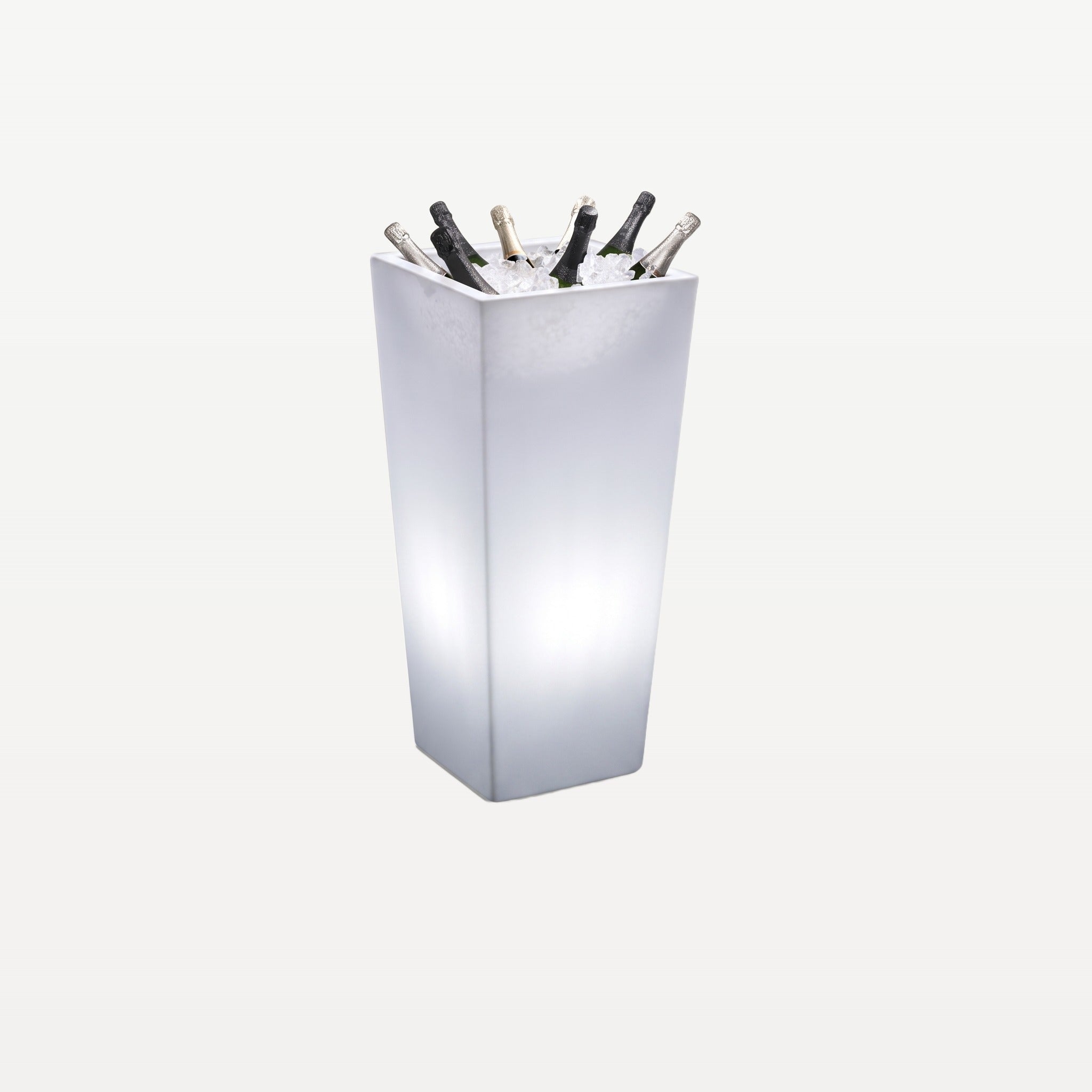 Bar Professional Totem Wijnkoeler met LED Wit Vierkant 100 Cm