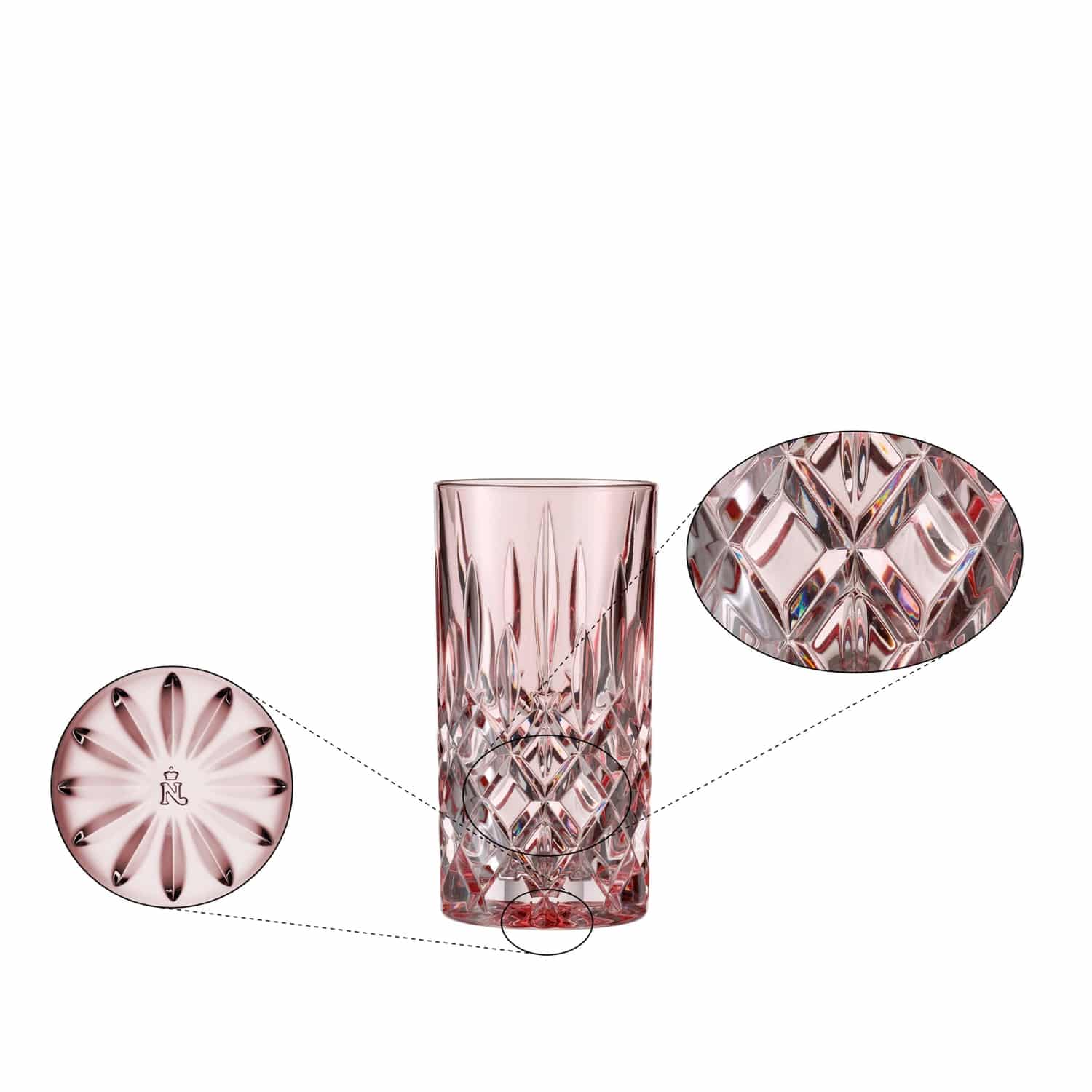 Nachtmann Noblesse Longdrinkglas 39,5 Cl Roze - 2 Stuks - Glazen.nl