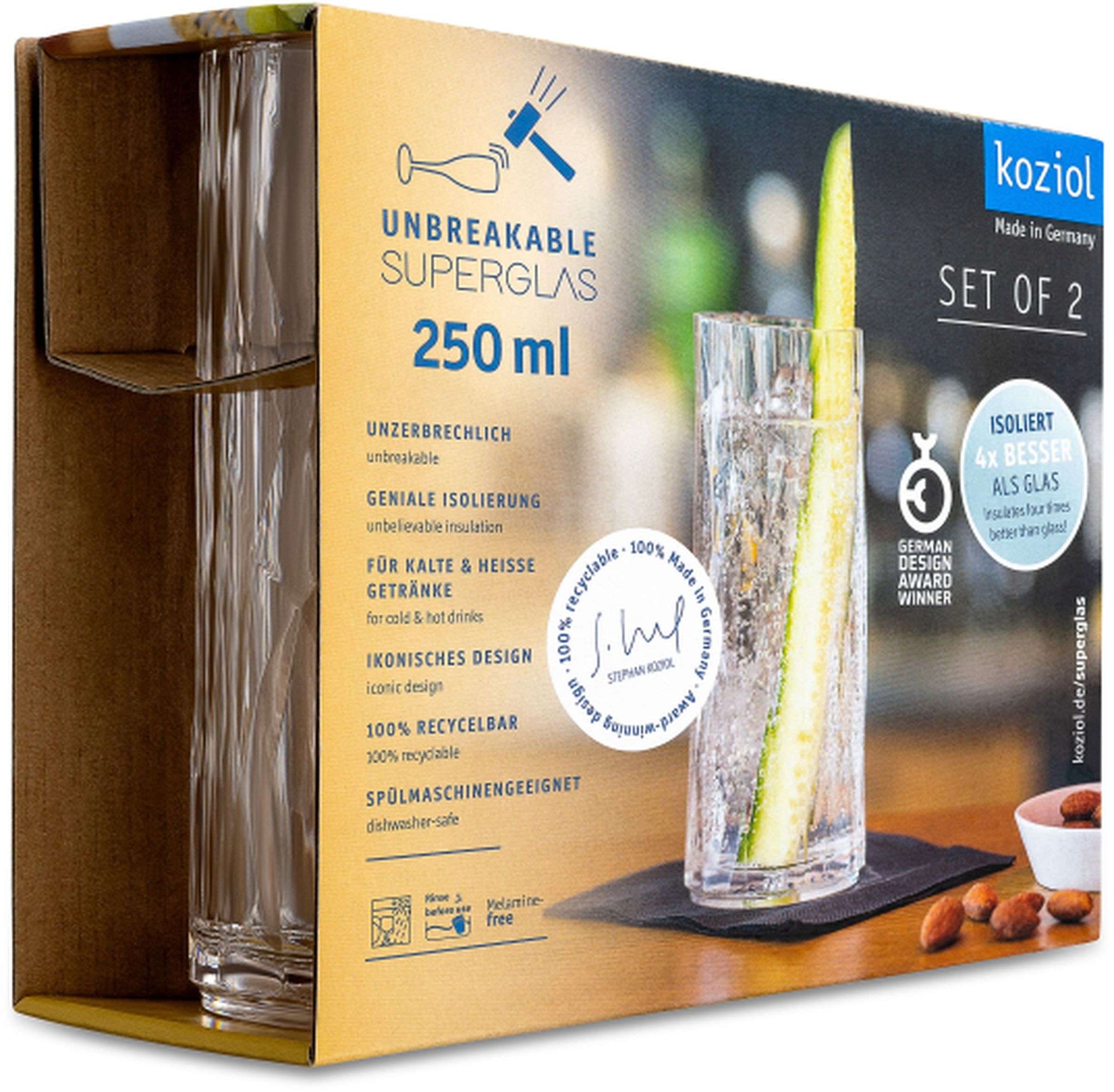 Koziol Superglas Club No. 03 Longdrinkglas 25 Cl - 2 Stuks