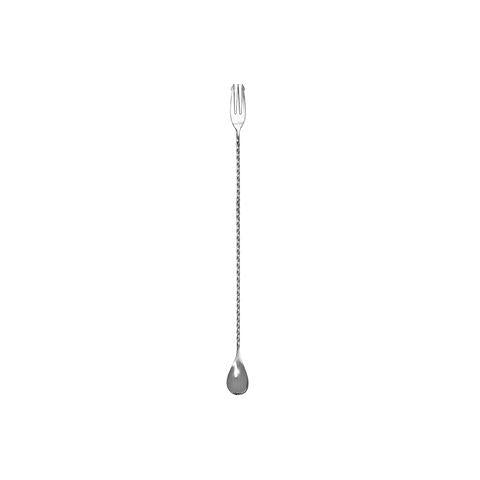 Rvs barlepel 40 cm met drietand