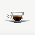 Luigi Bormioli Thermic Glass Espressoglas 6,5 Cl Met Rvs Schotel - 2 Stuks