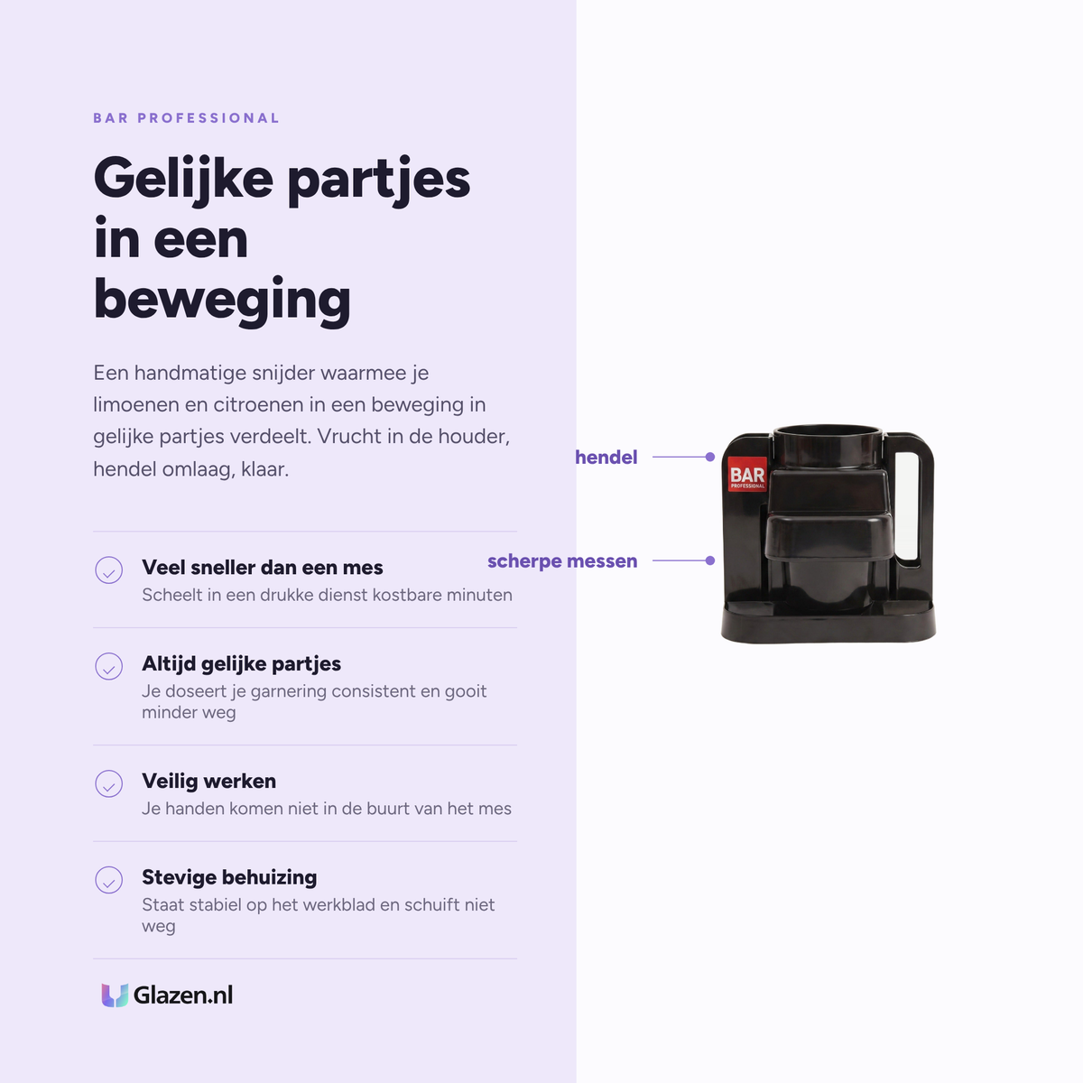 Eigenschappen van de Bar Professional Limoensnijder Zwart