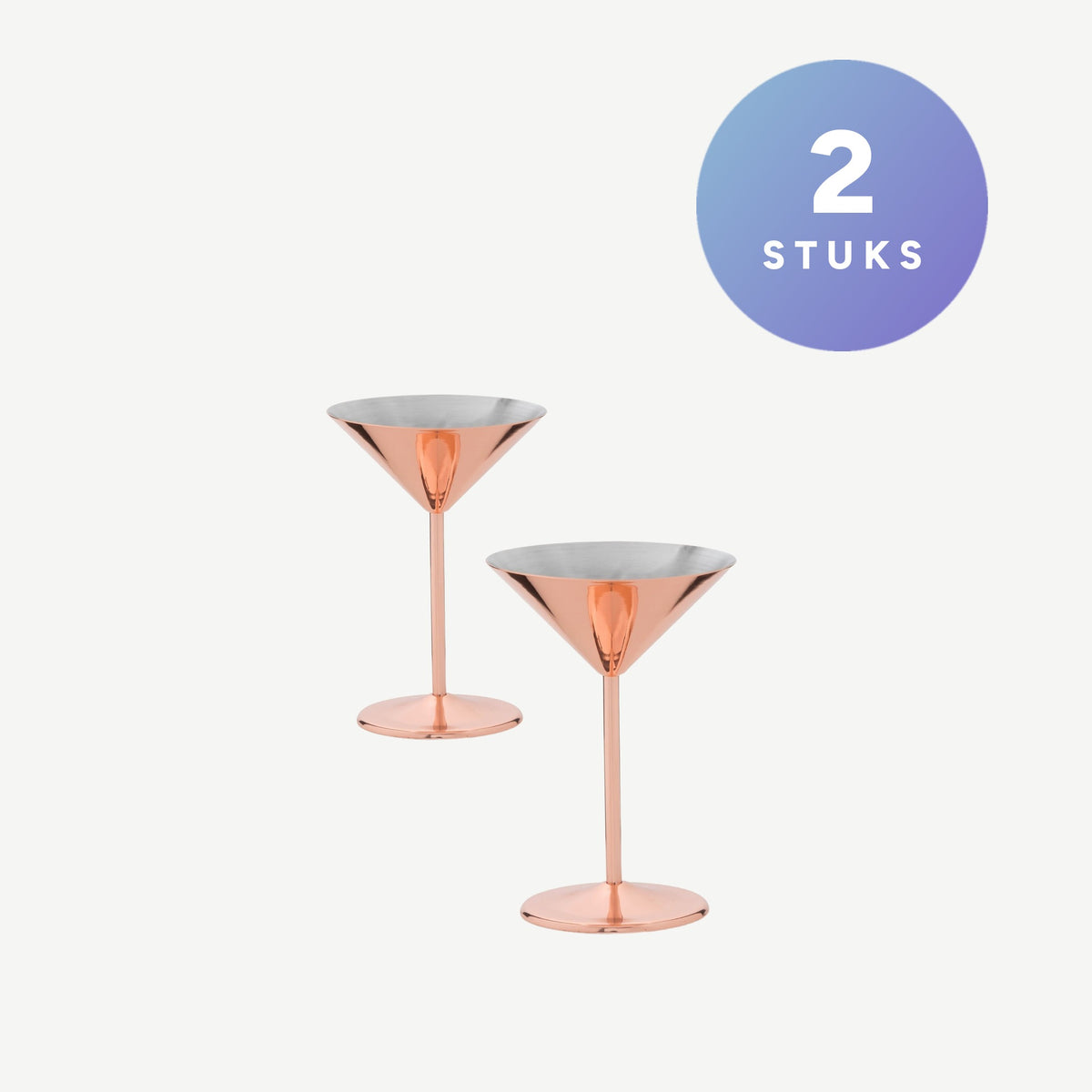 Set van 2 stuks Bar Professional Speakeasy Martini Cocktailbeker Koper 21 Cl