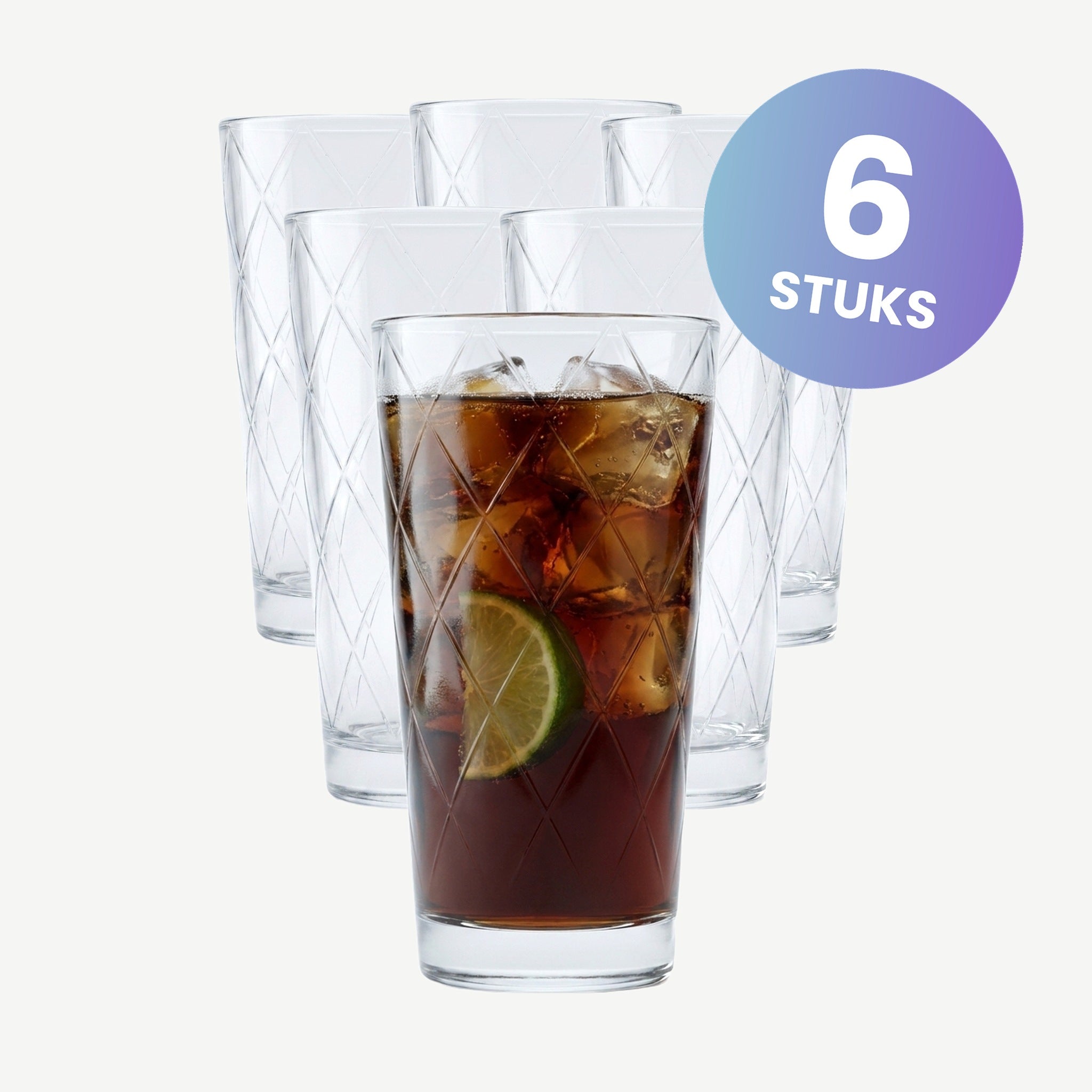 Bormioli Rocco Kaleido Longdrinkglas 37 Cl - set van 6 glazen