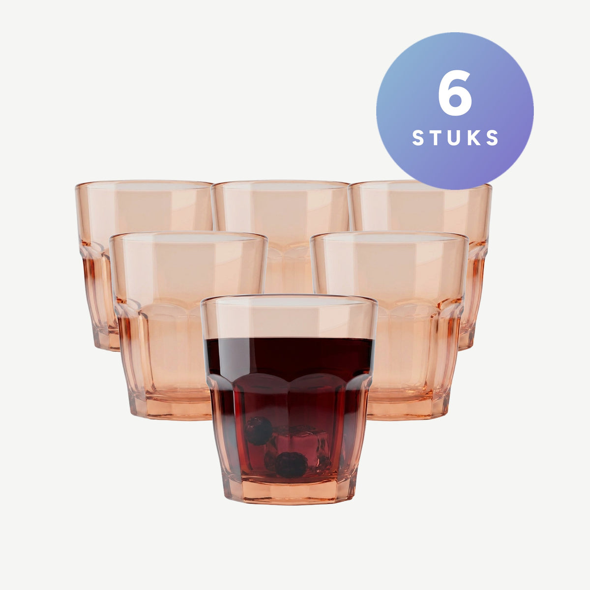 Set van 6 stuks Bormioli Rocco Rock Bar Tumbler 27 Cl Oranje