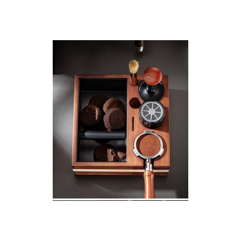 Baristastation met vakken voor koffietools