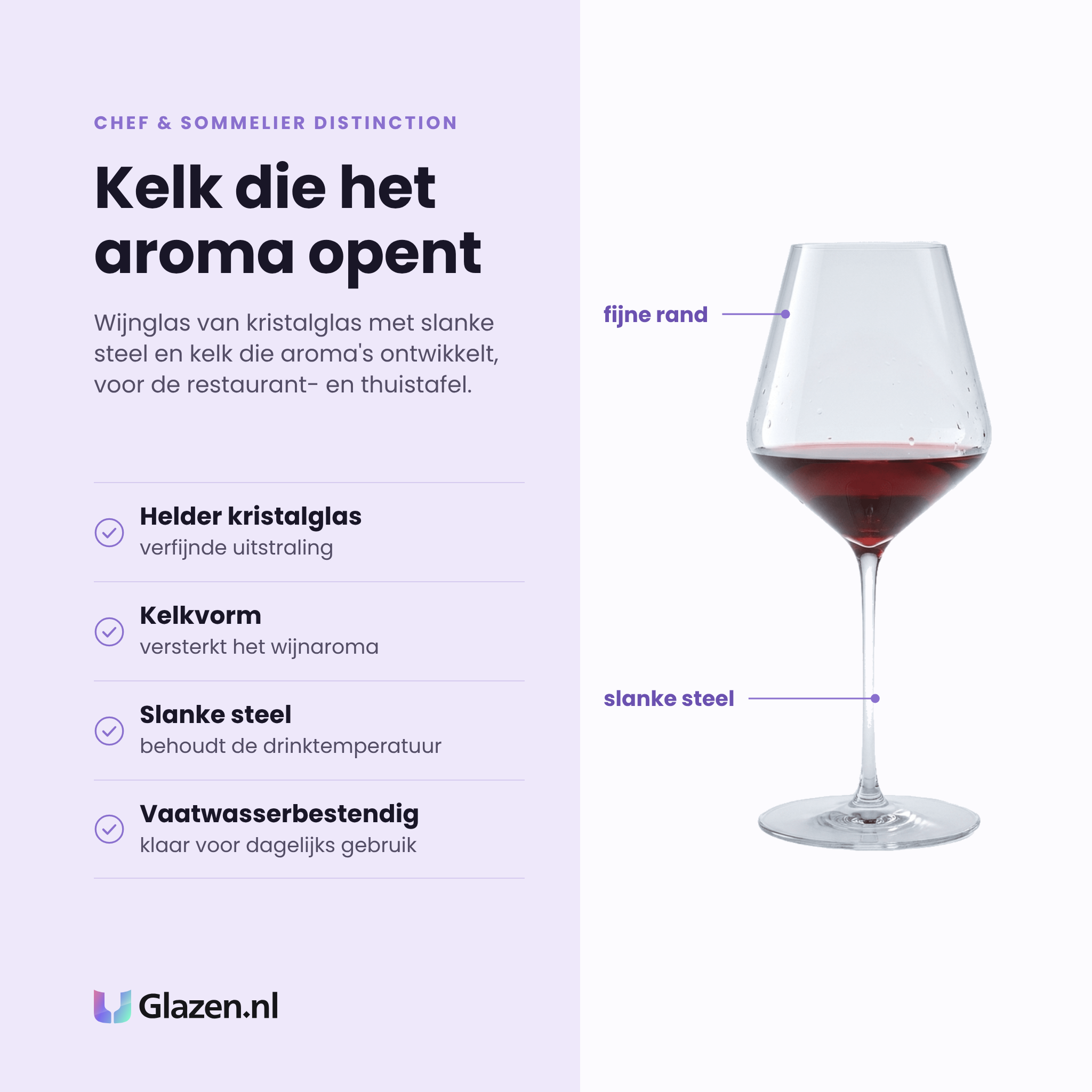 Chef & Sommelier Distinction wijnglas 38 cl eigenschappen: helder kristalglas, aromaversterkende kelk, slanke steel, vaatwasserbestendig